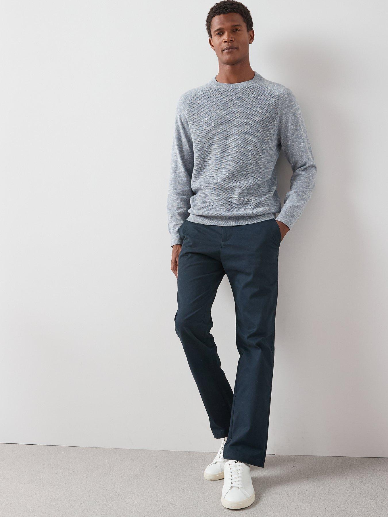 Image 3 of 7 of The Very Collection Textured Tri-Marl Crew Neck Jumper - Light Blue
