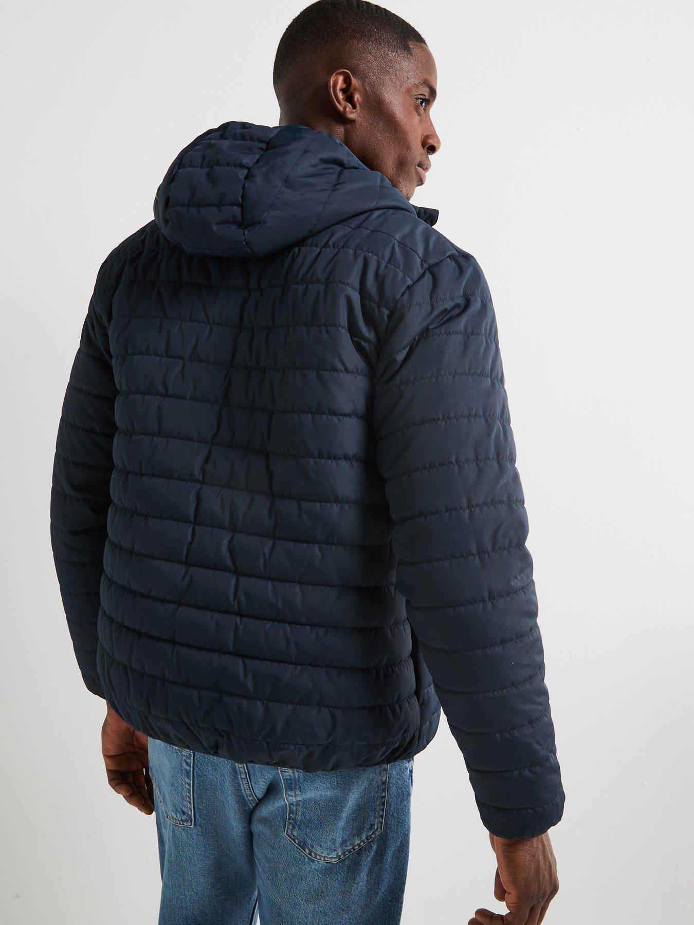 Image 2 of 6 of Very Man Shower Resistant Lightweight Hooded Padded Jacket - Navy