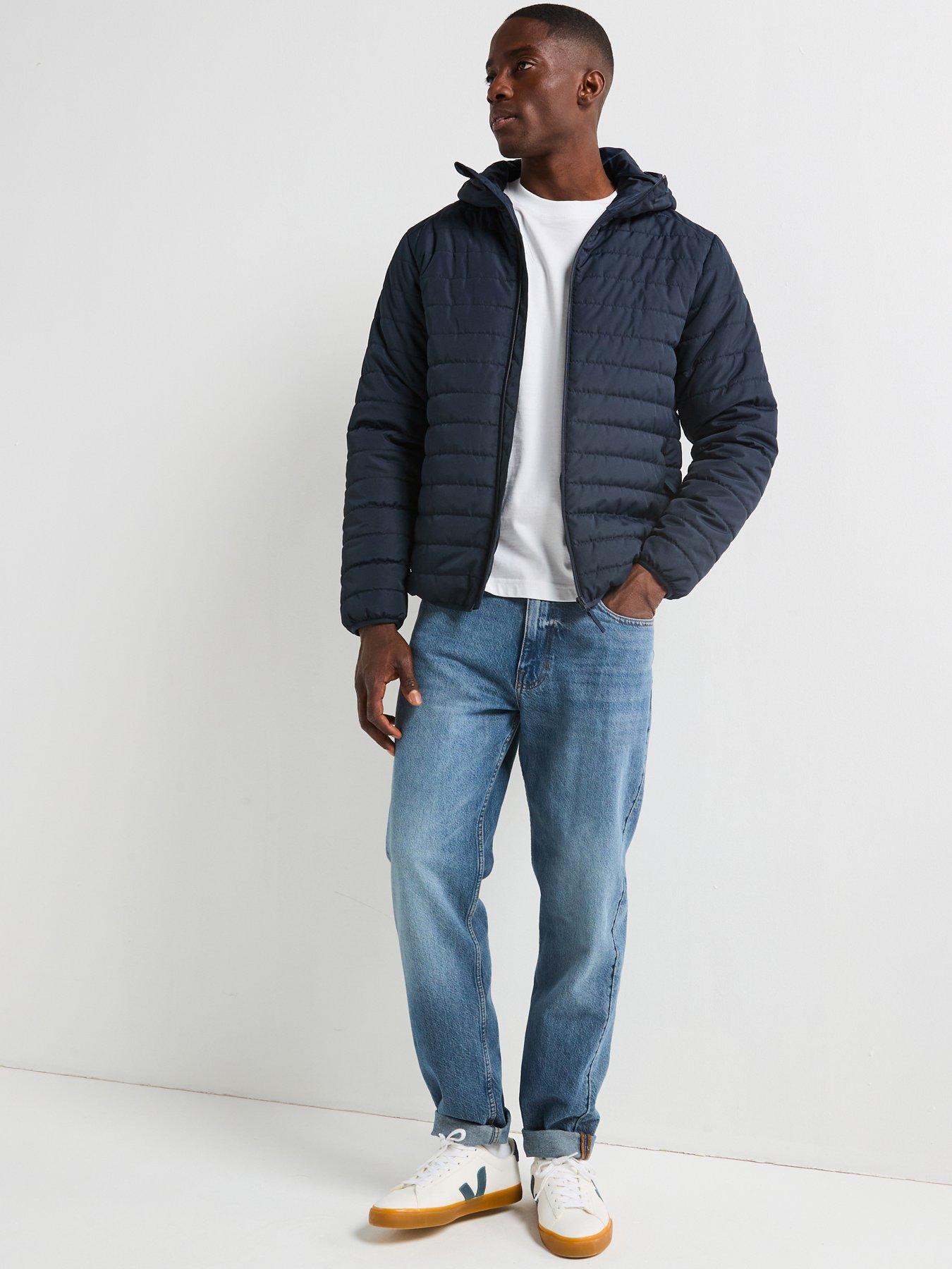 Image 3 of 6 of Very Man Shower Resistant Lightweight Hooded Padded Jacket - Navy