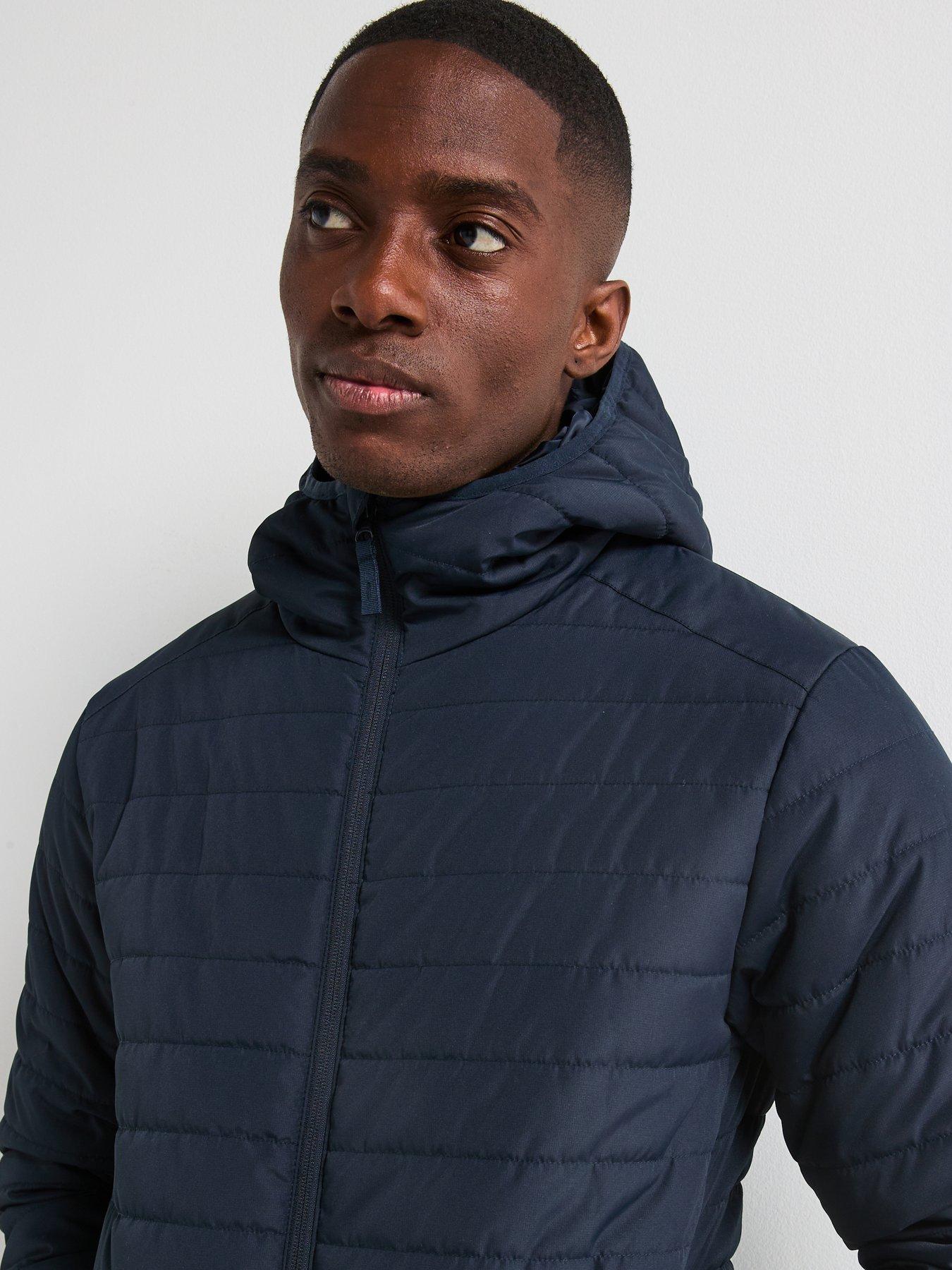 Image 6 of 6 of Very Man Shower Resistant Lightweight Hooded Padded Jacket - Navy
