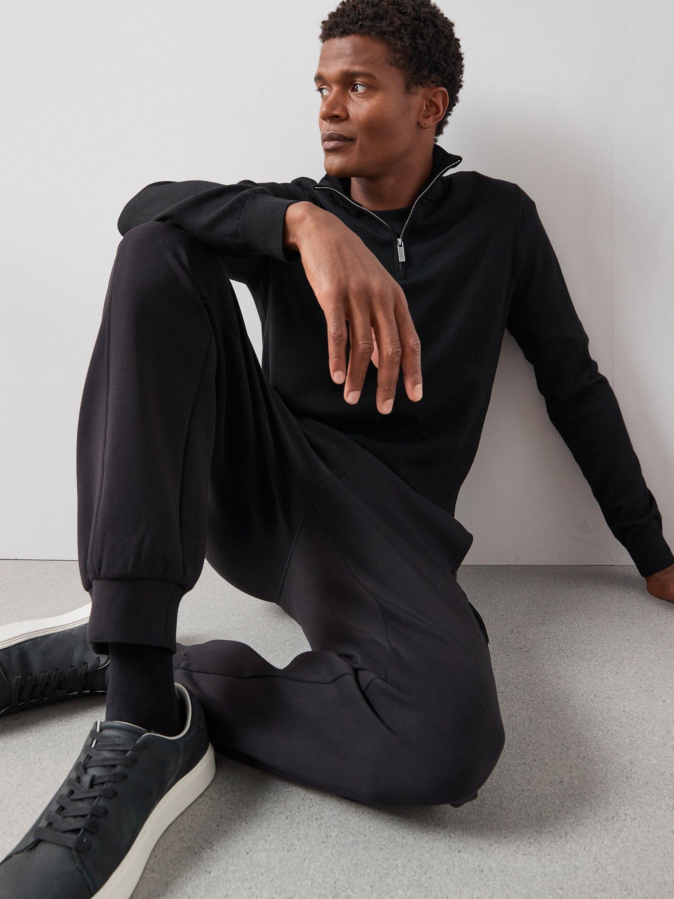 Image 4 of 7 of Very Man Merino Wool 1/4 Zip Jumper - Black
