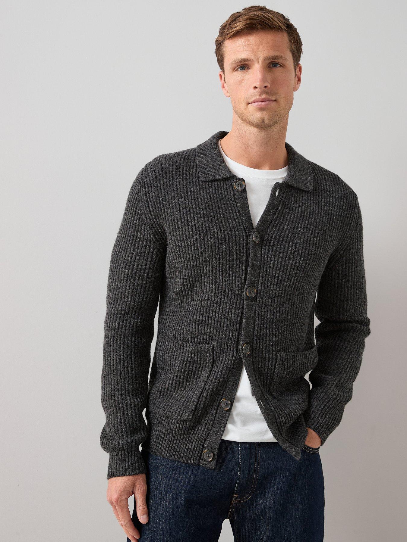 The Very Collection Supersoft Button Thru Cardigan - Charcoal