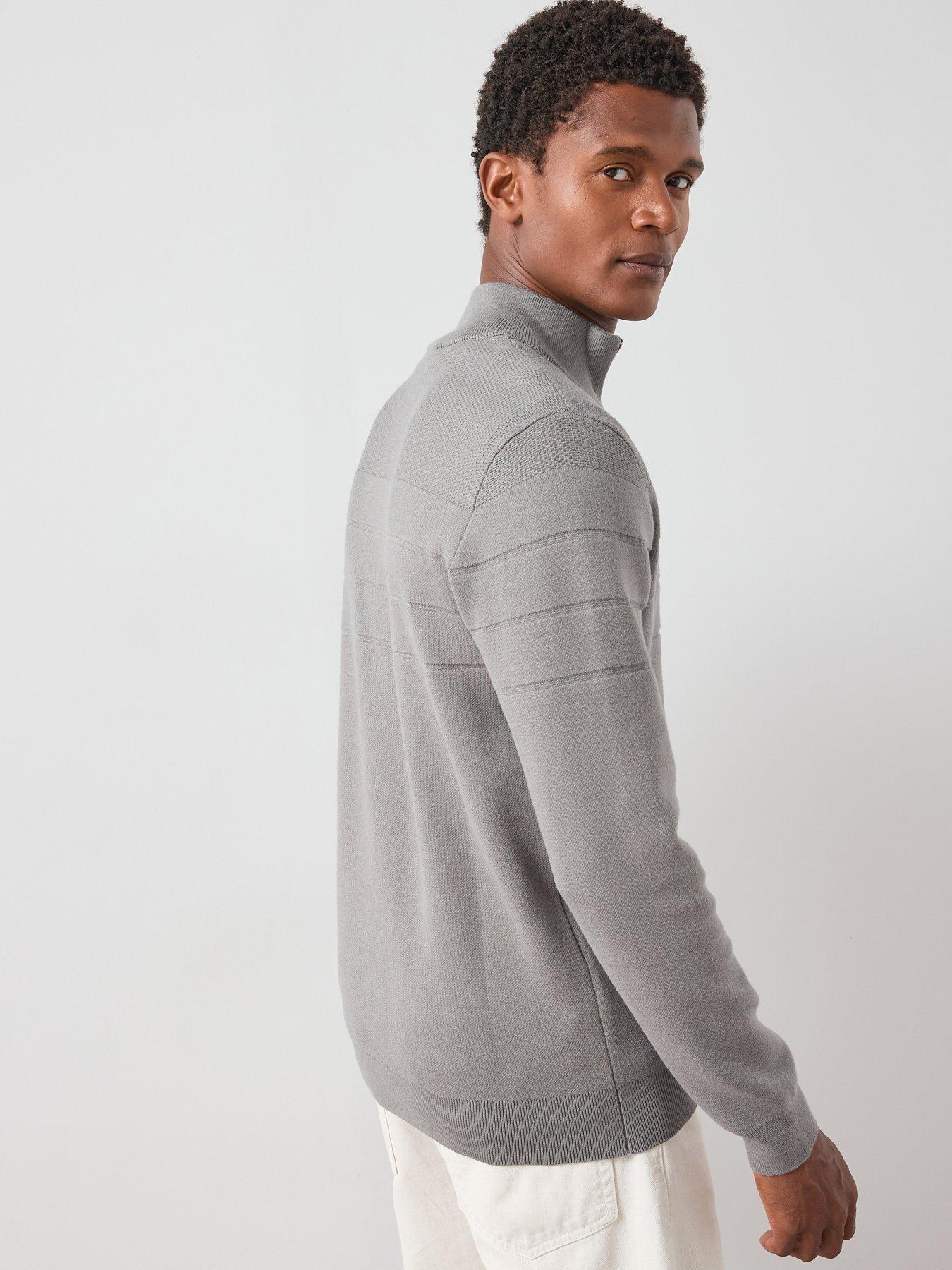 the-very-collection-textured-stripe-14-zip-with-cotton-light-greydetail