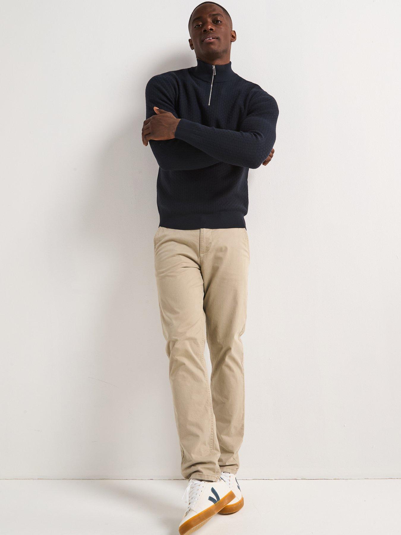 Image 5 of 6 of Very Man Textured 1/4 Zip Jumper With Cotton - Navy