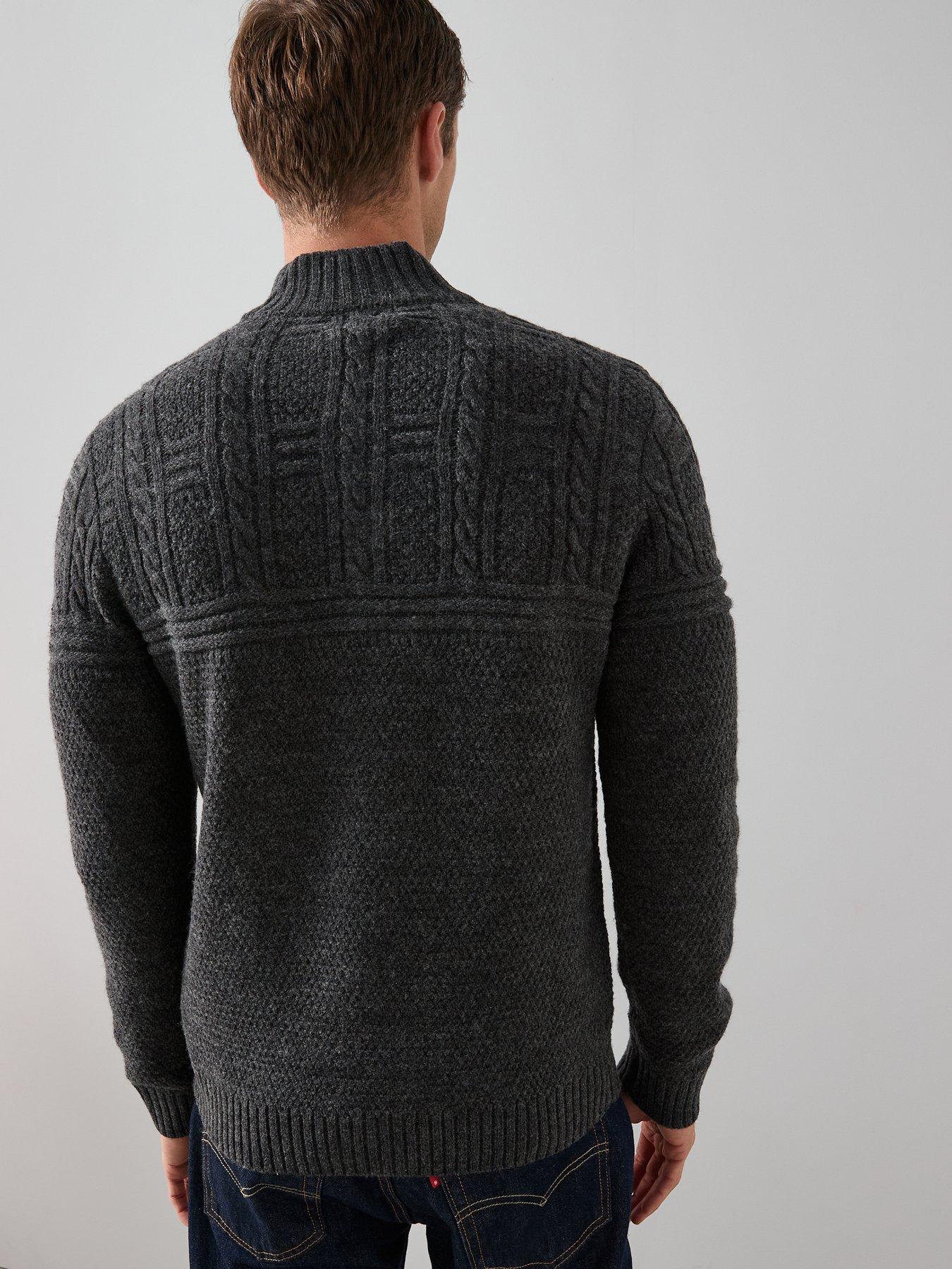 the-very-collection-wool-blend-cable-knit-14-zip-jumper-charcoalstillFront