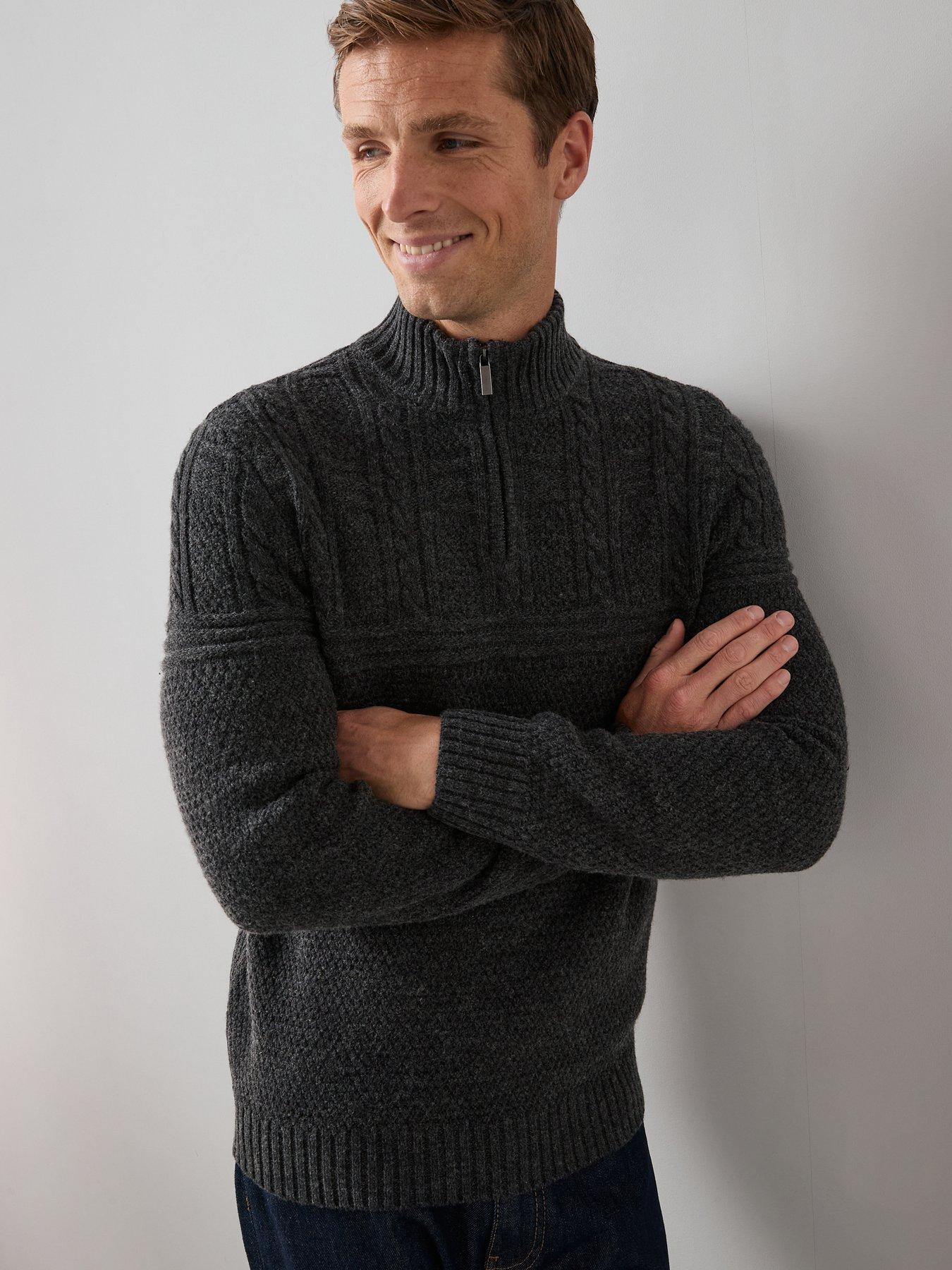 the-very-collection-wool-blend-cable-knit-14-zip-jumper-charcoaloutfit