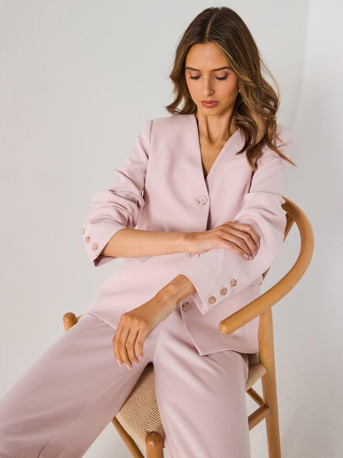 six-stories-collarless-tailored-jacket-pinkdetail