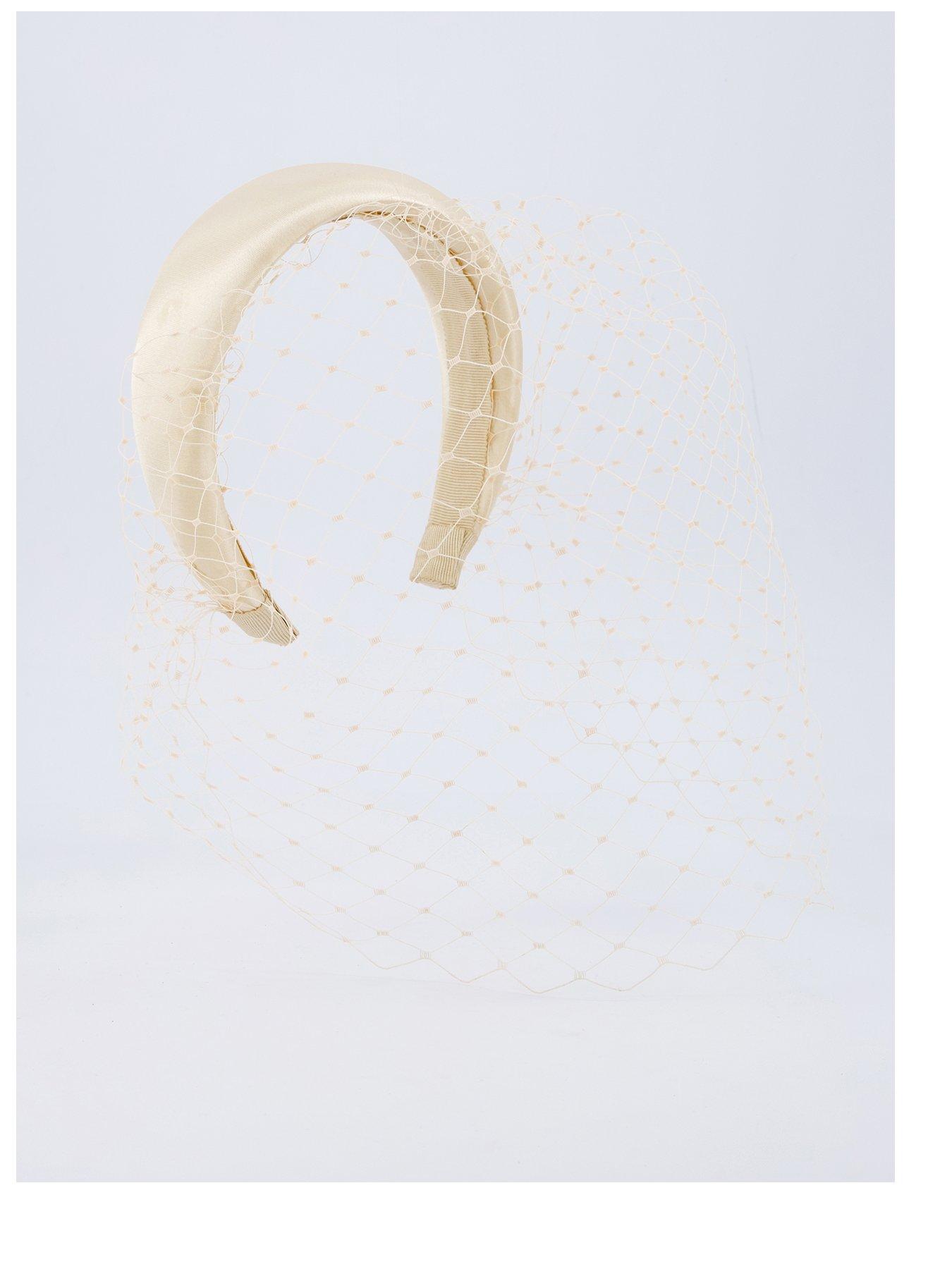 Image 1 of 4 of Six Stories Mesh Overlay Satin Fascinator - Yellow
