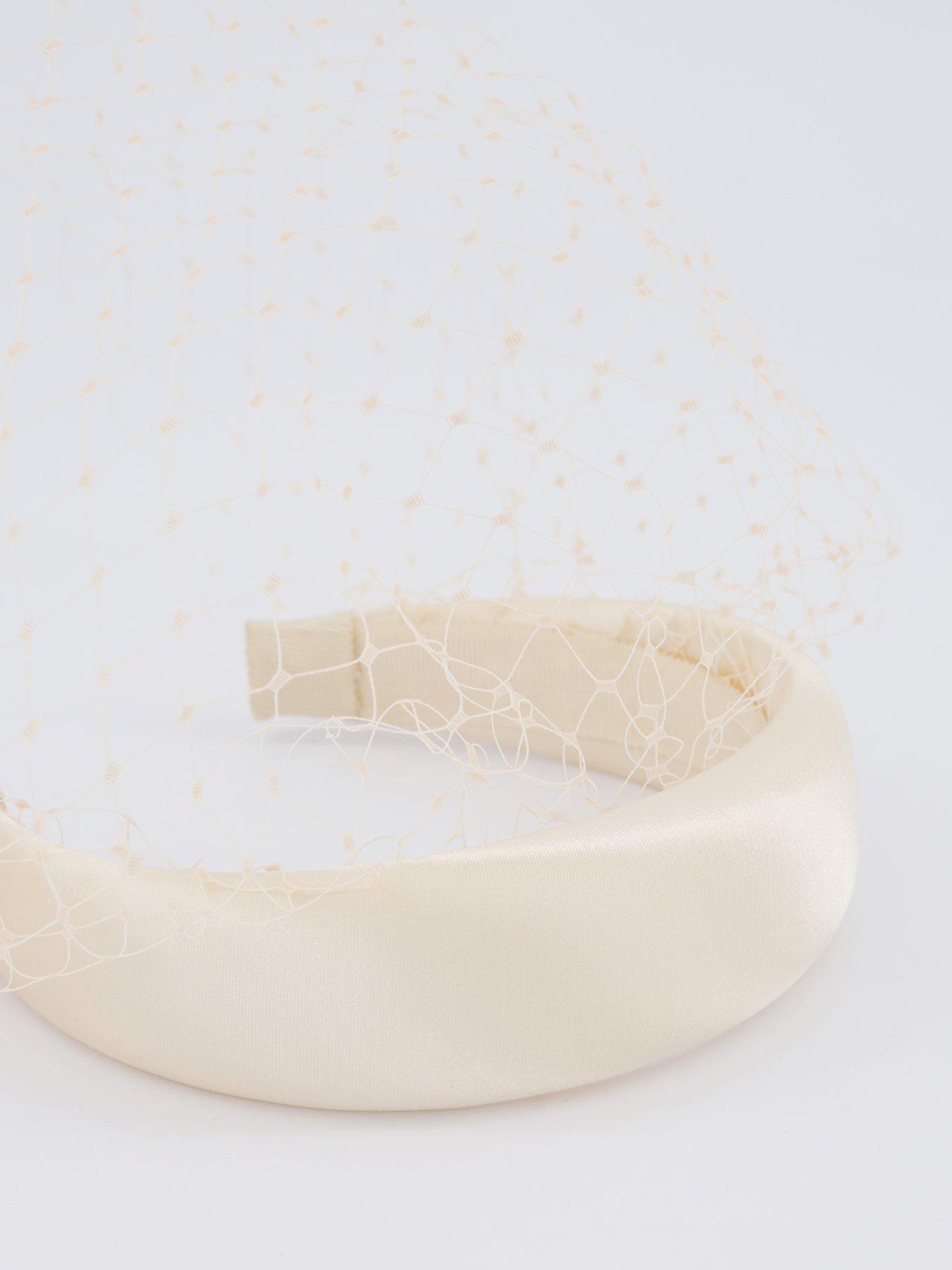 Image 3 of 4 of Six Stories Mesh Overlay Satin Fascinator - Yellow