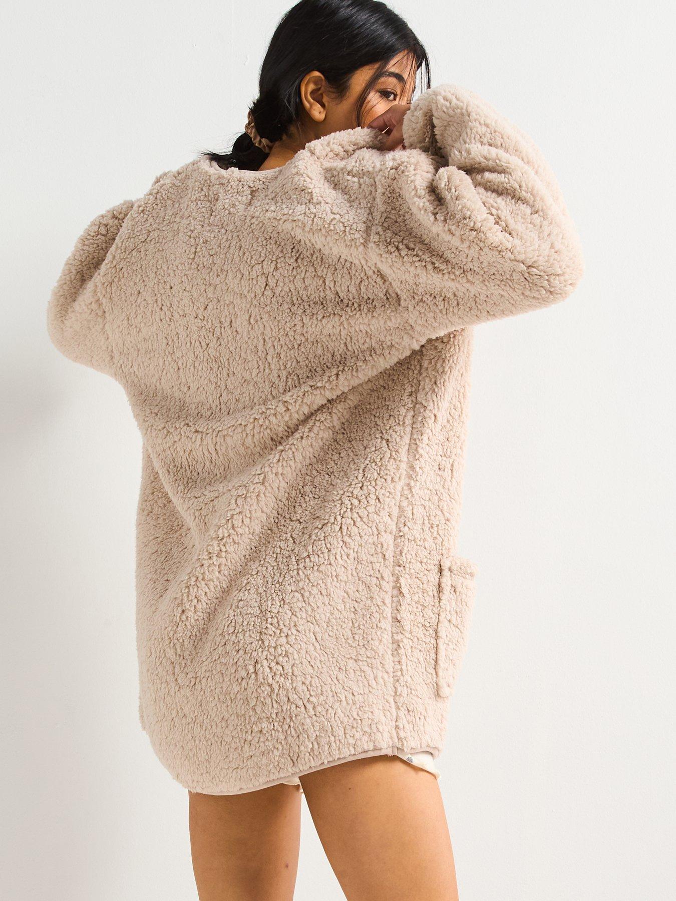 Image 2 of 6 of V by Very Borg Cardigan - Cream