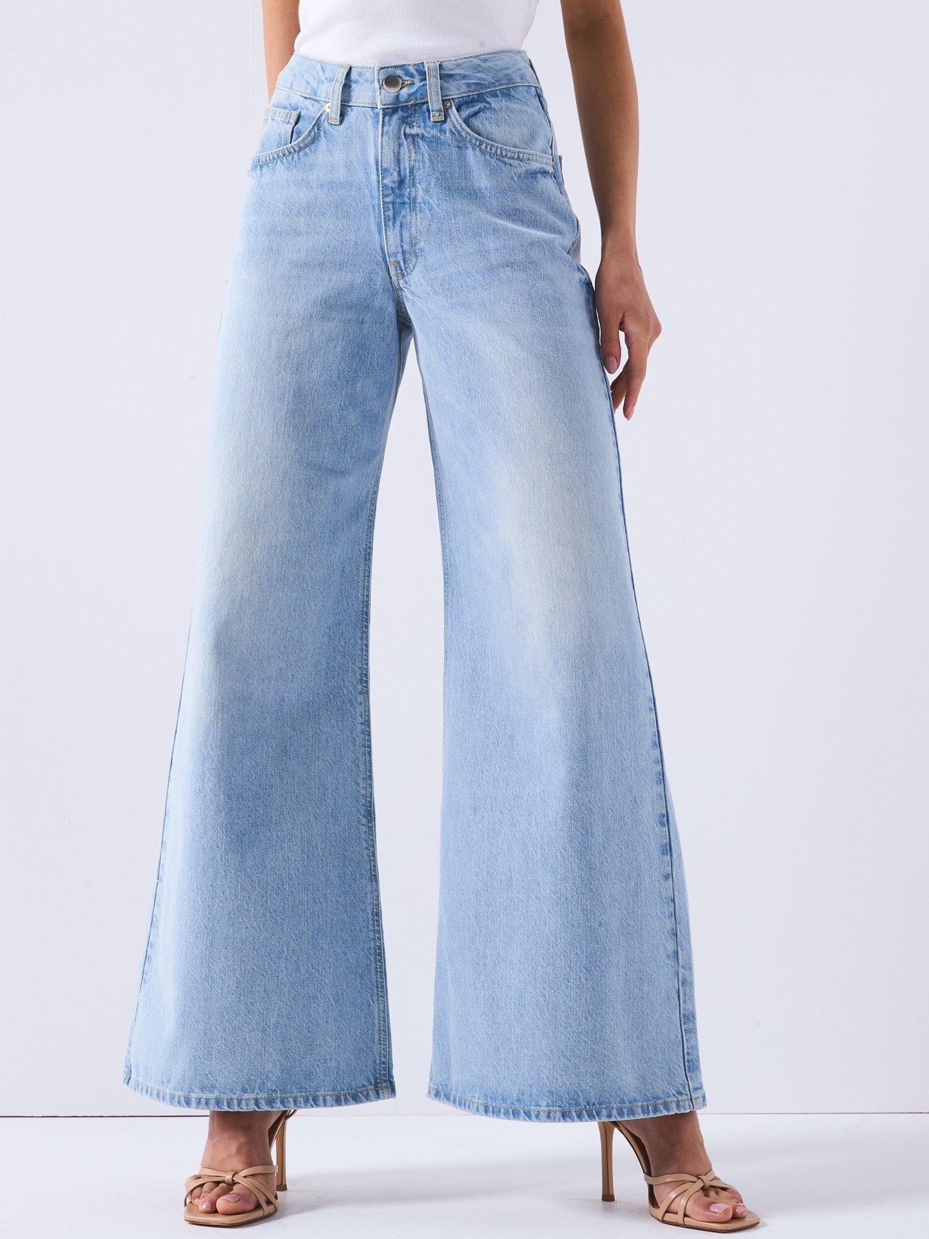 V by Very Denim Palazzo Jeans - Light Wash