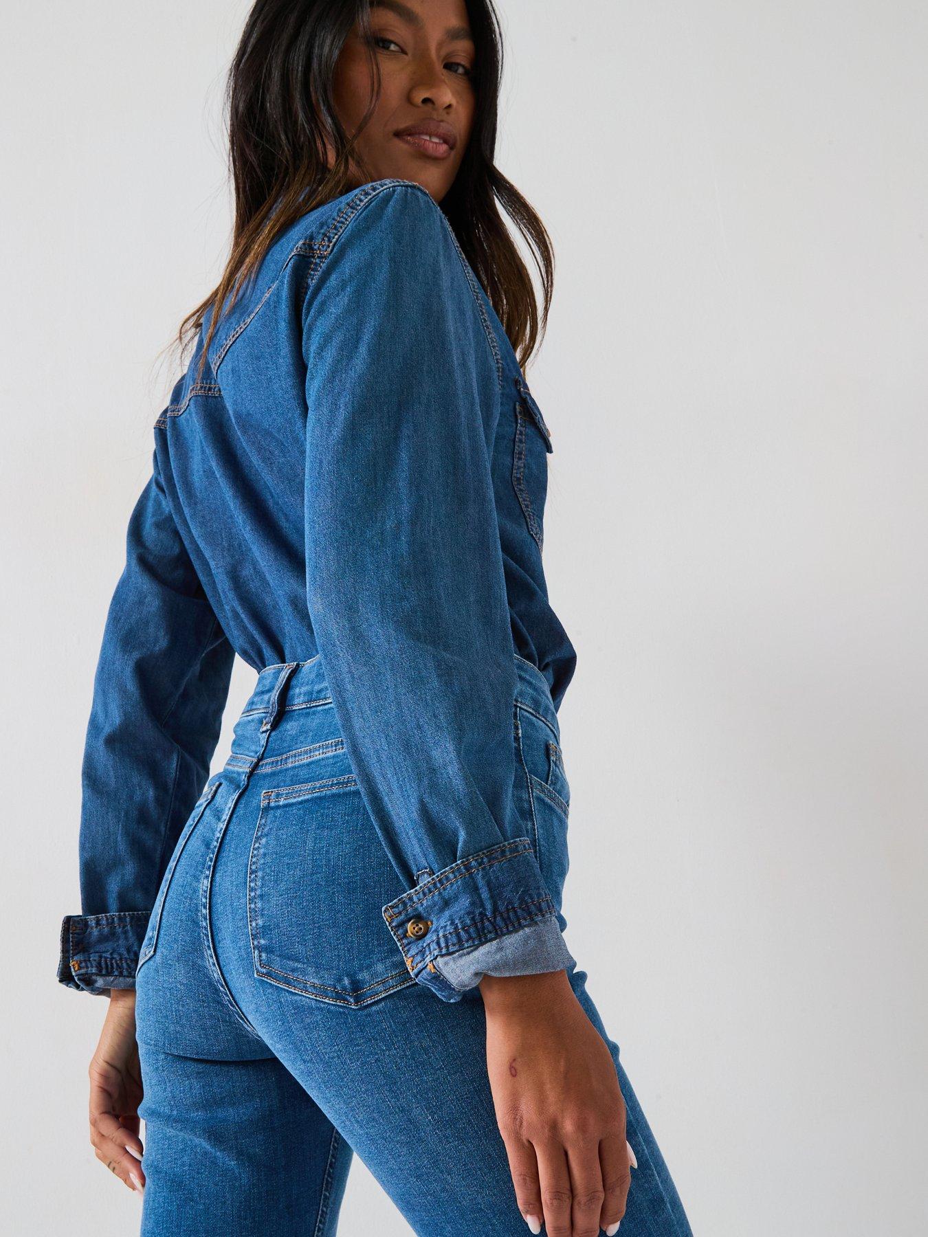 Image 6 of 6 of The Very Collection Sculpt Straight Leg Jeans - Mid Wash