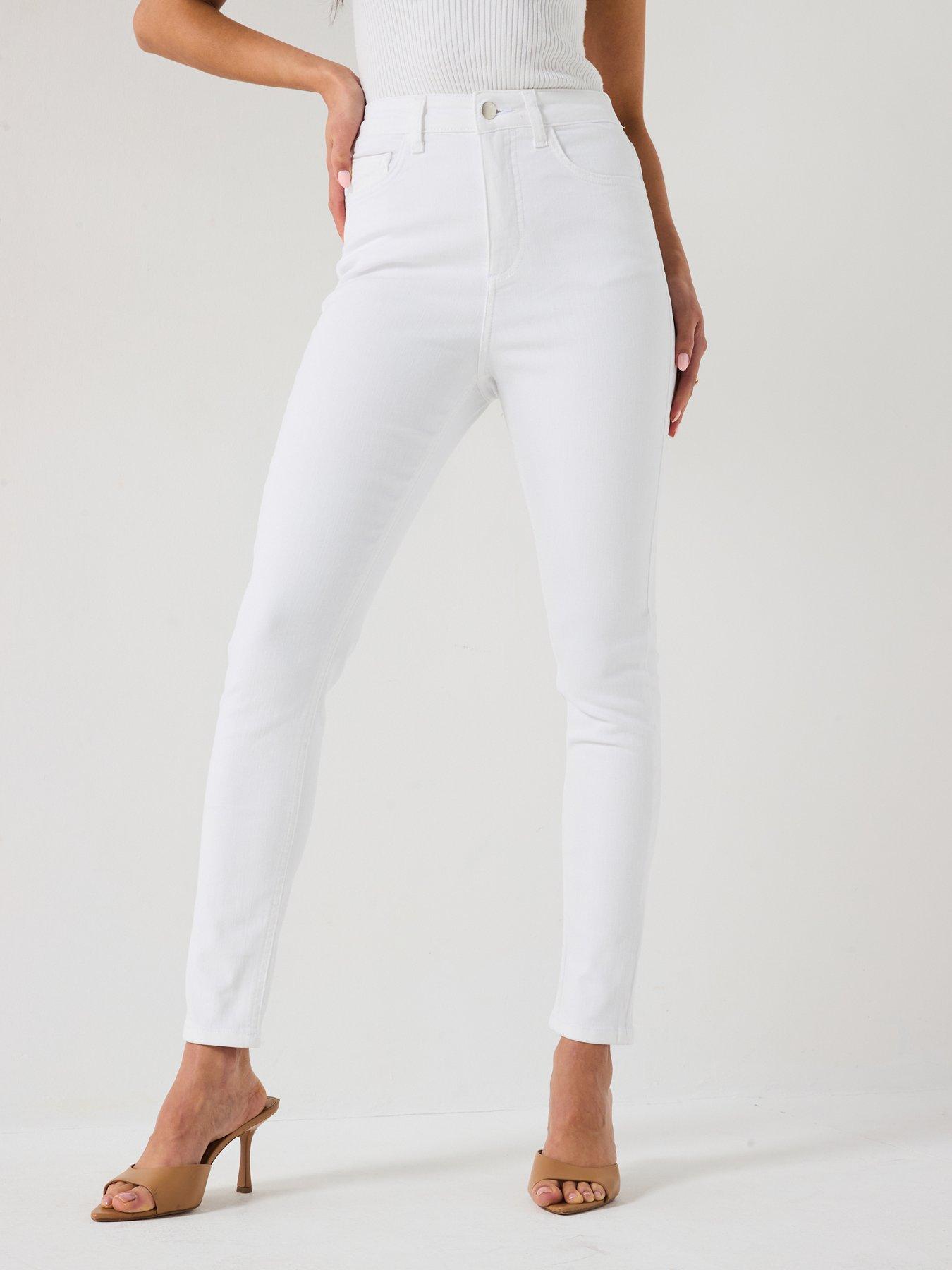 Image 1 of 6 of V by Very Supersoft Skinny Jeans - White