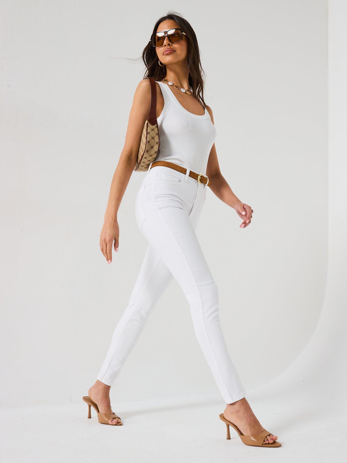 Image 3 of 6 of V by Very Supersoft Skinny Jeans - White