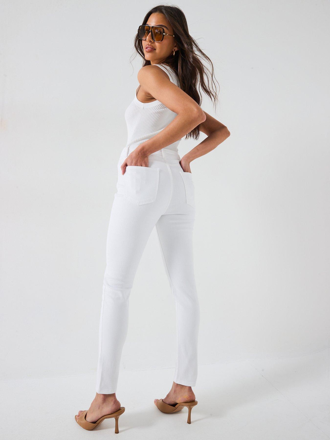 Image 5 of 6 of V by Very Supersoft Skinny Jeans - White
