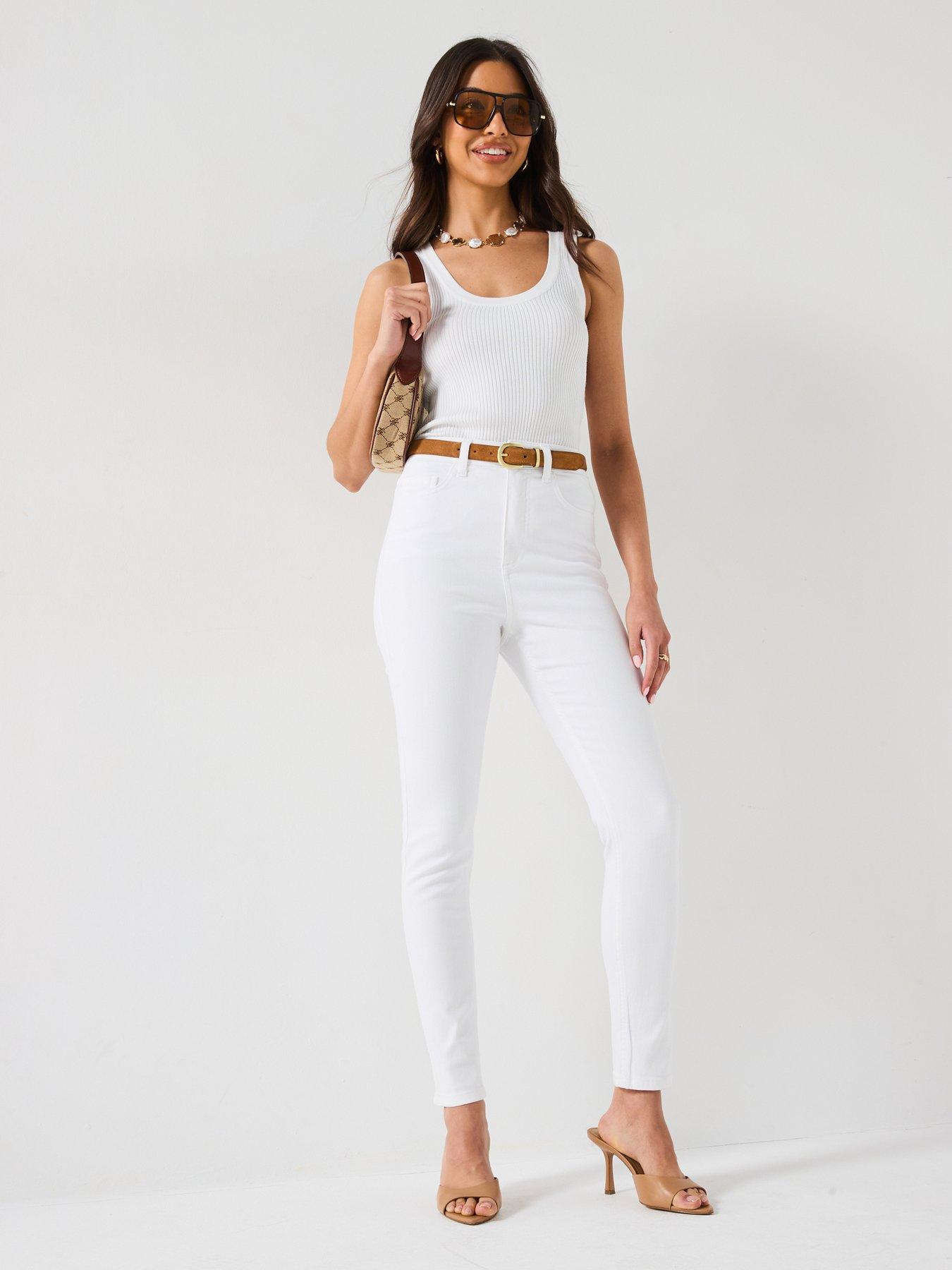 Image 6 of 6 of V by Very Supersoft Skinny Jeans - White