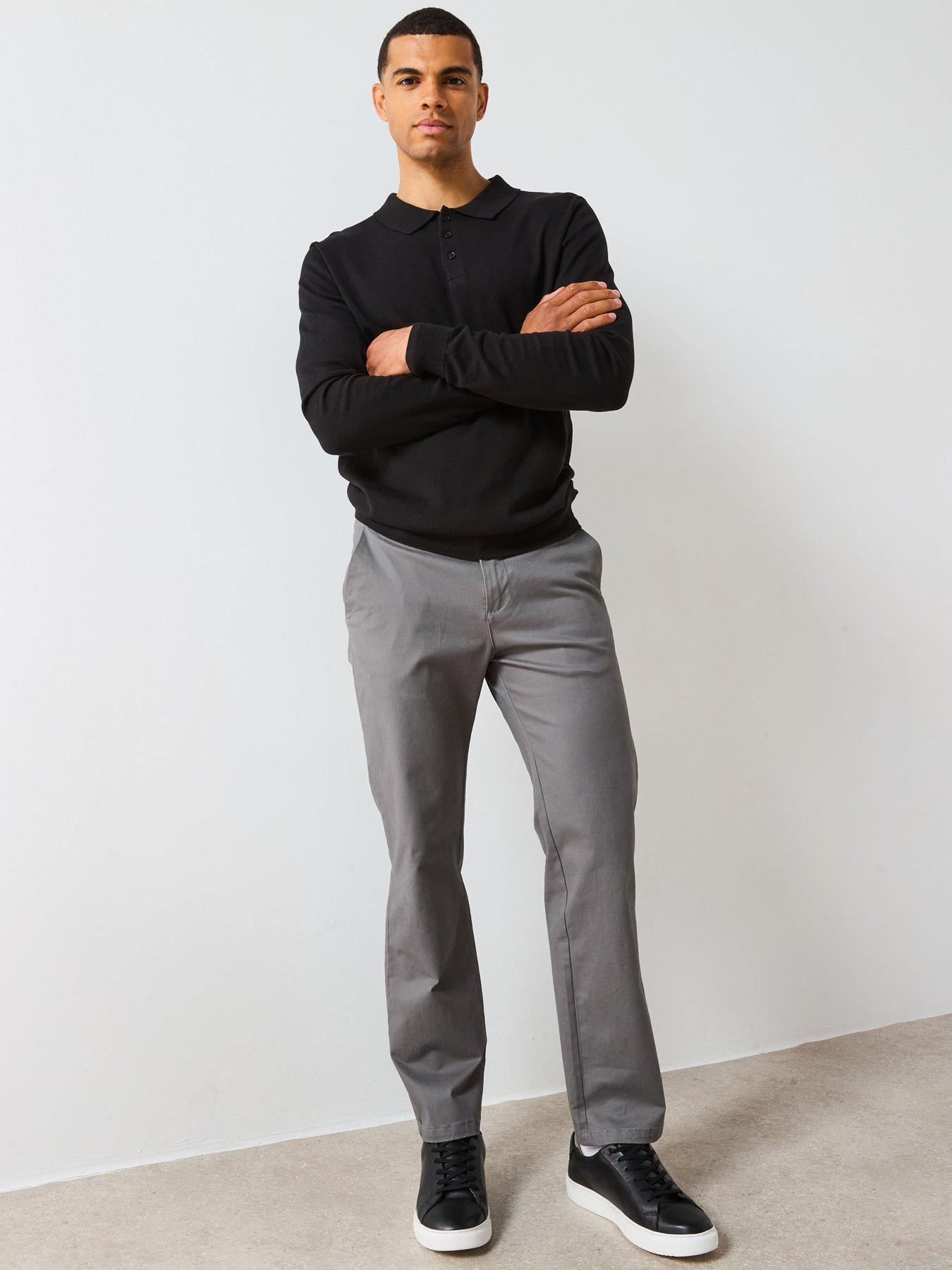 Image 6 of 6 of The Very Collection Cotton Rich Knitted Long Sleeve Polo Top - Black