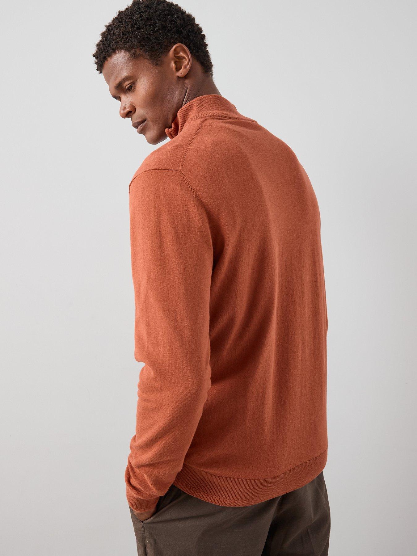 the-very-collection-cotton-rich-knitted-14-zip-jumper-ruststillFront