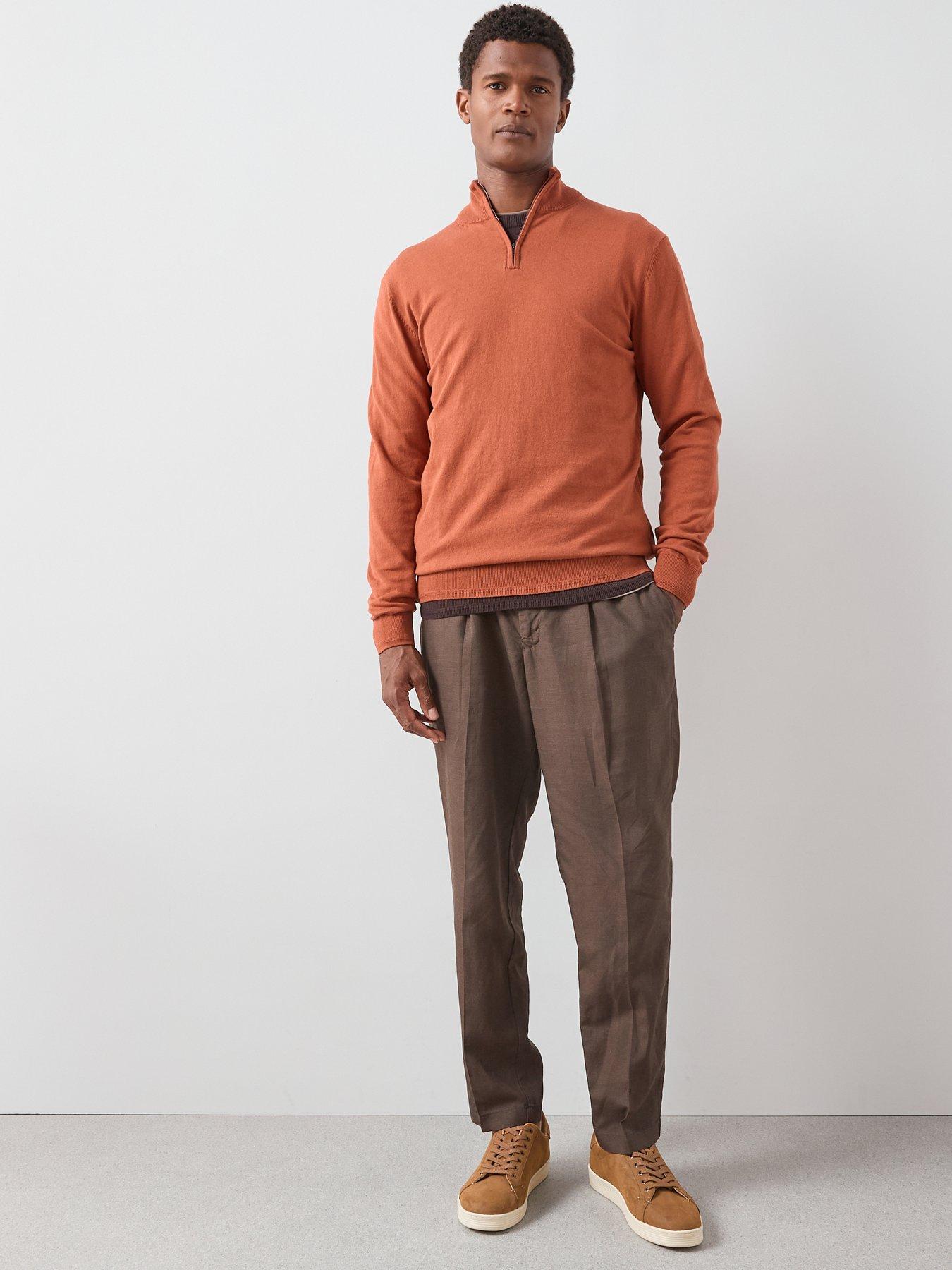 the-very-collection-cotton-rich-knitted-14-zip-jumper-rustdetail