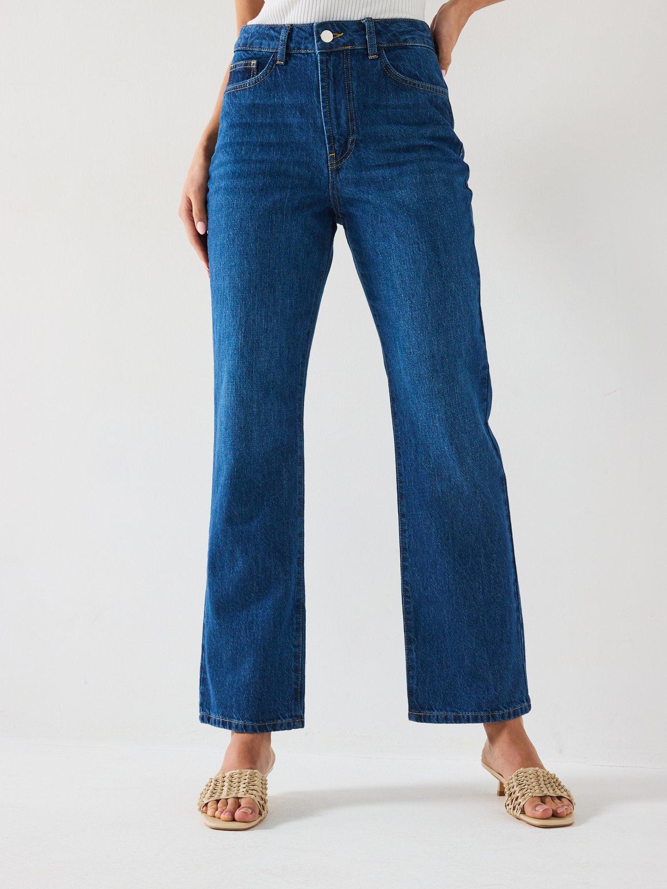 V by Very Column Straight Fit Jeans - Dark Wash