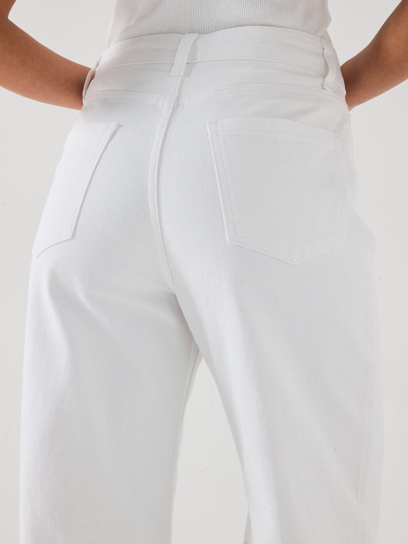 Image 5 of 6 of V by Very Wide Leg High Waist Jeans - White