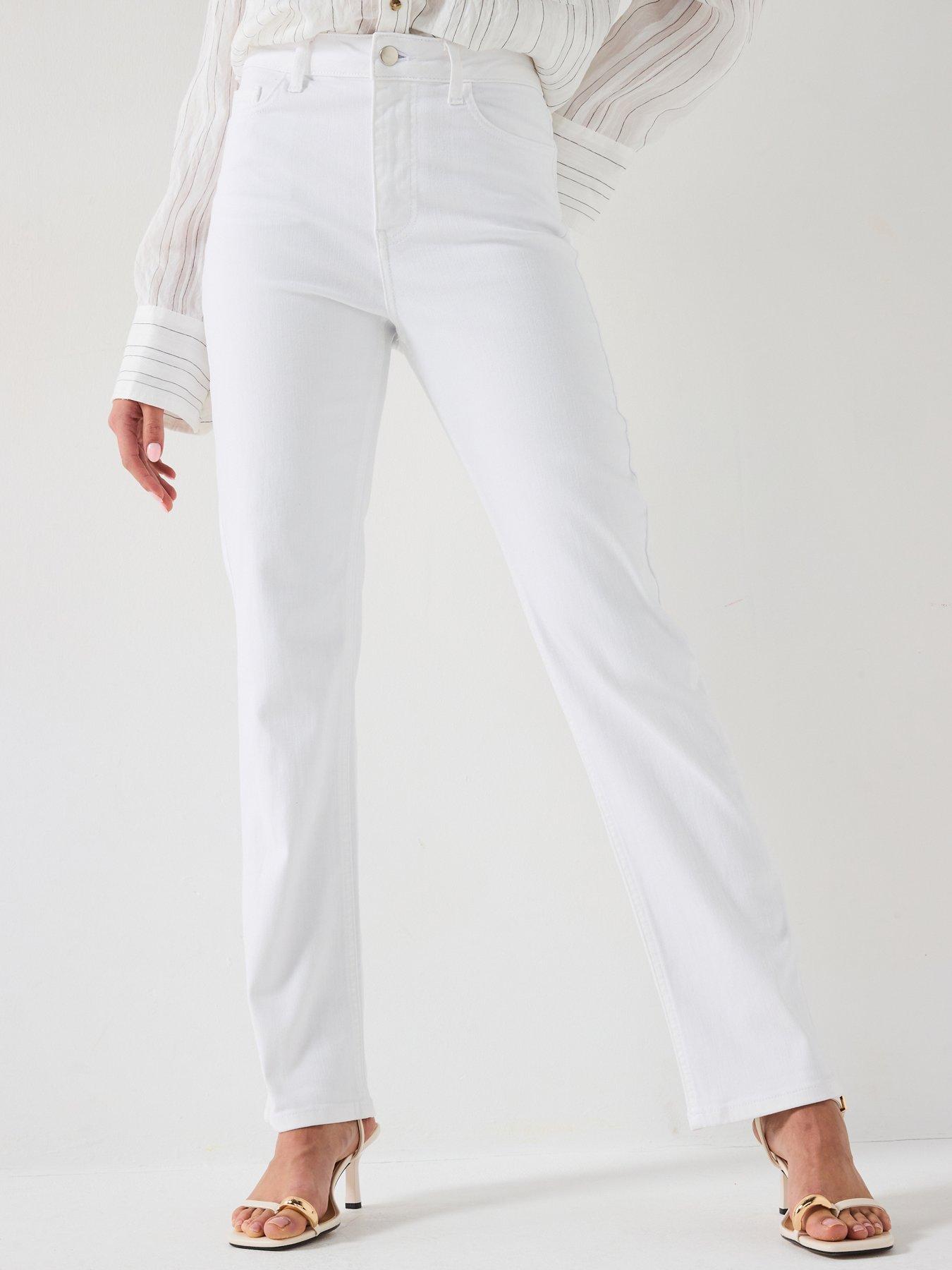 Image of V by Very Sculpt Straight Leg Jeans - White