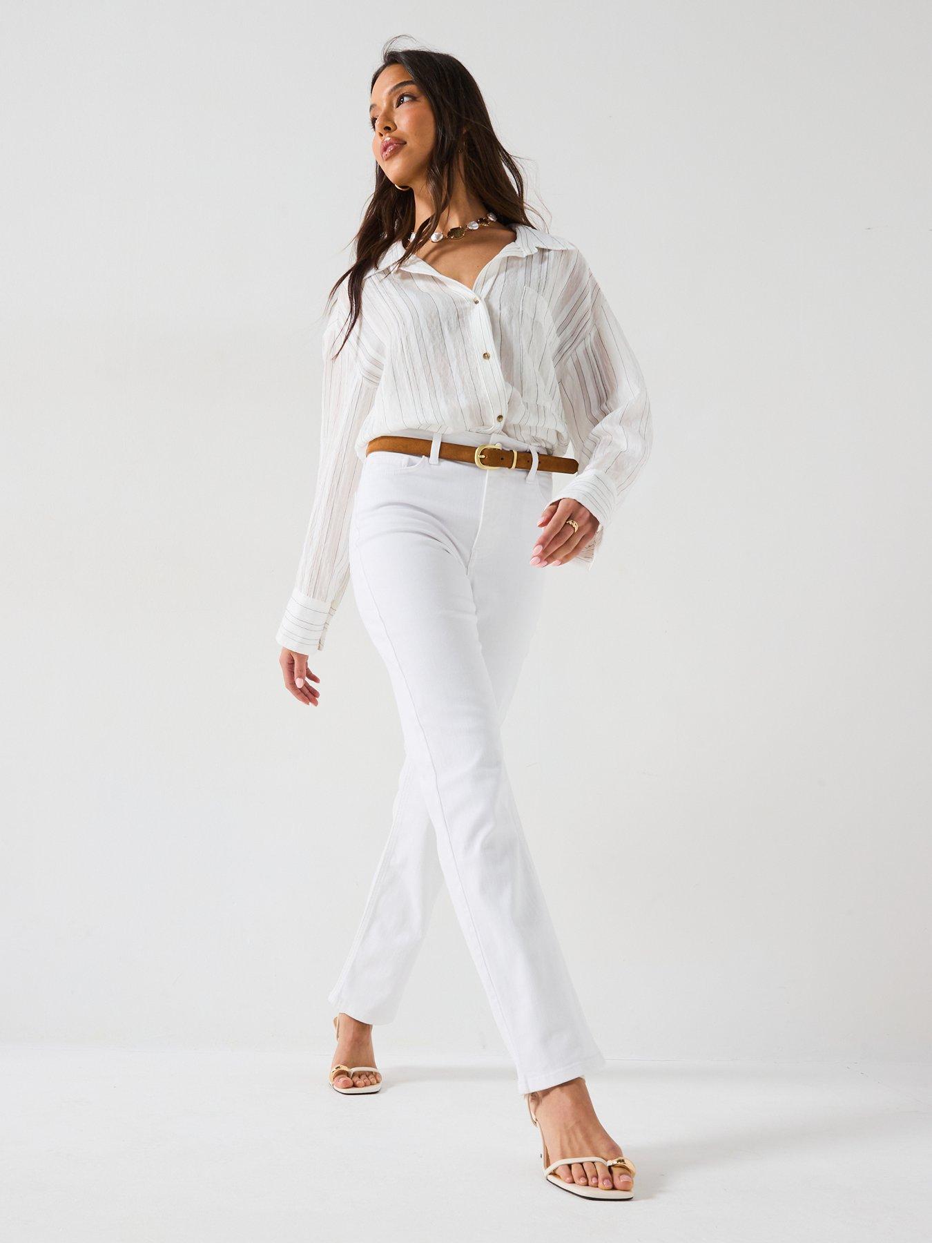 Image 5 of 6 of V by Very Sculpt Straight Leg Jeans - White