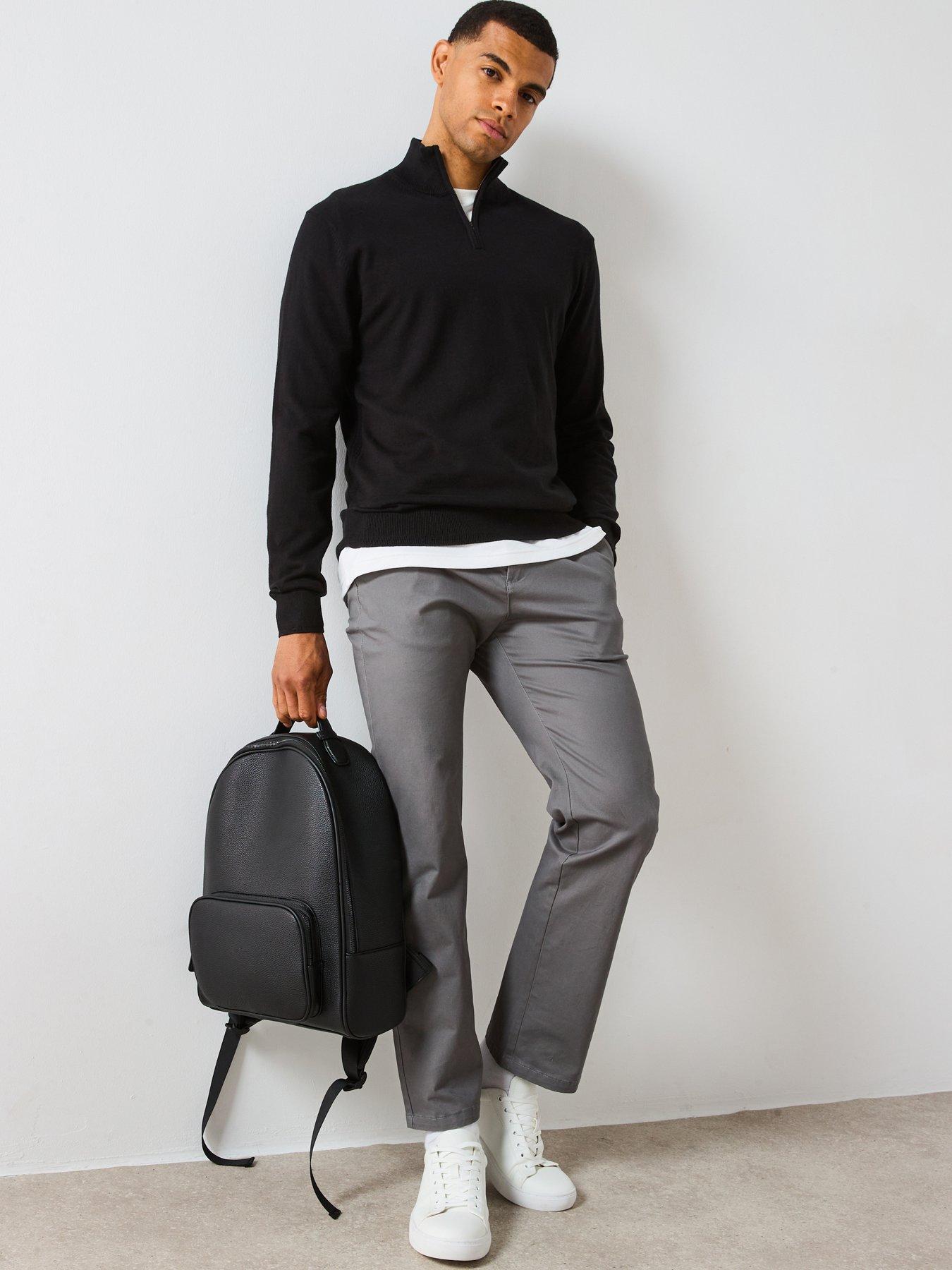 the-very-collection-cotton-rich-knitted-14-zip-jumper--blackback