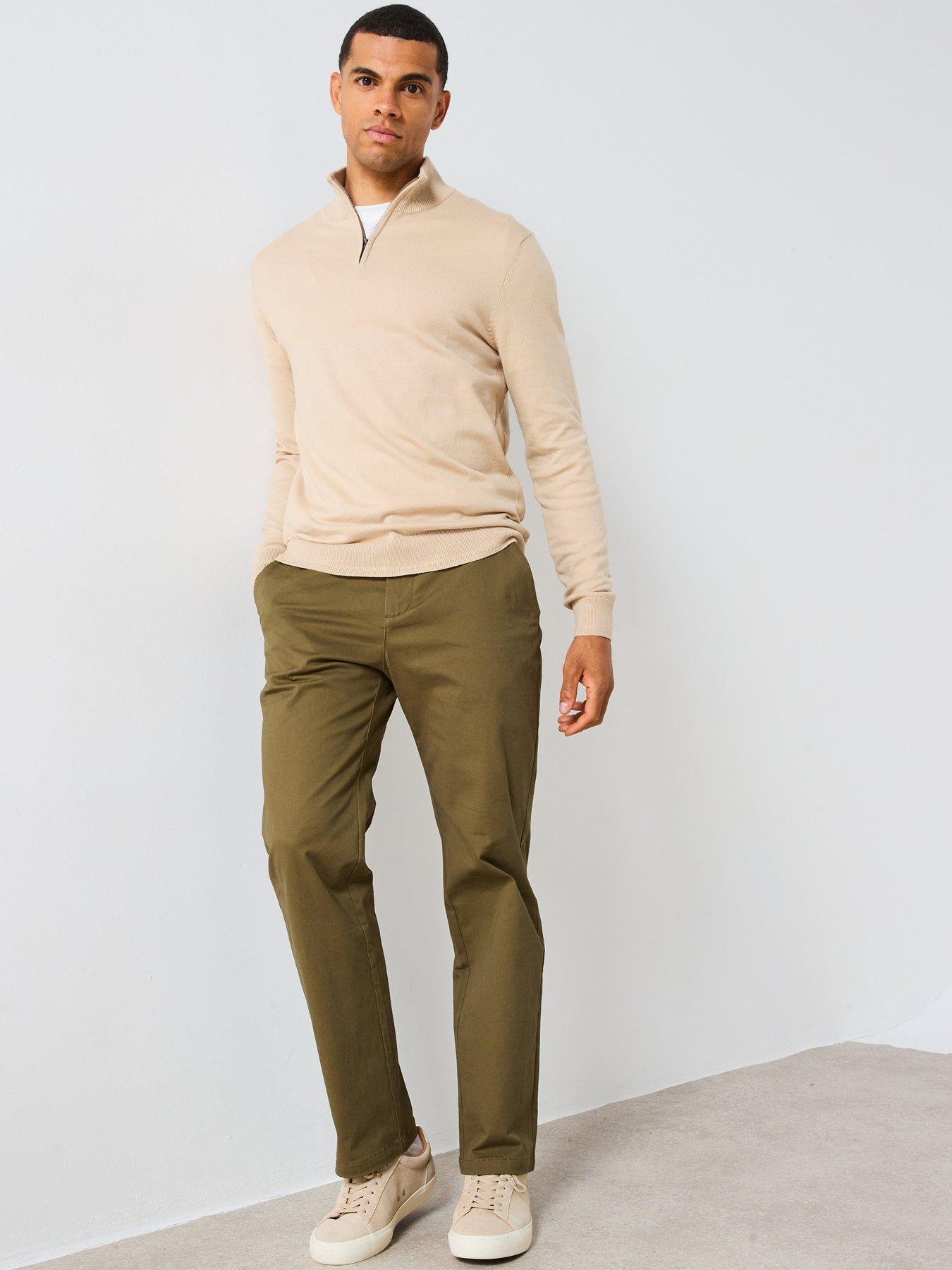 Image 3 of 6 of The Very Collection Cotton Rich Knitted 1/4 Zip Jumper - Stone