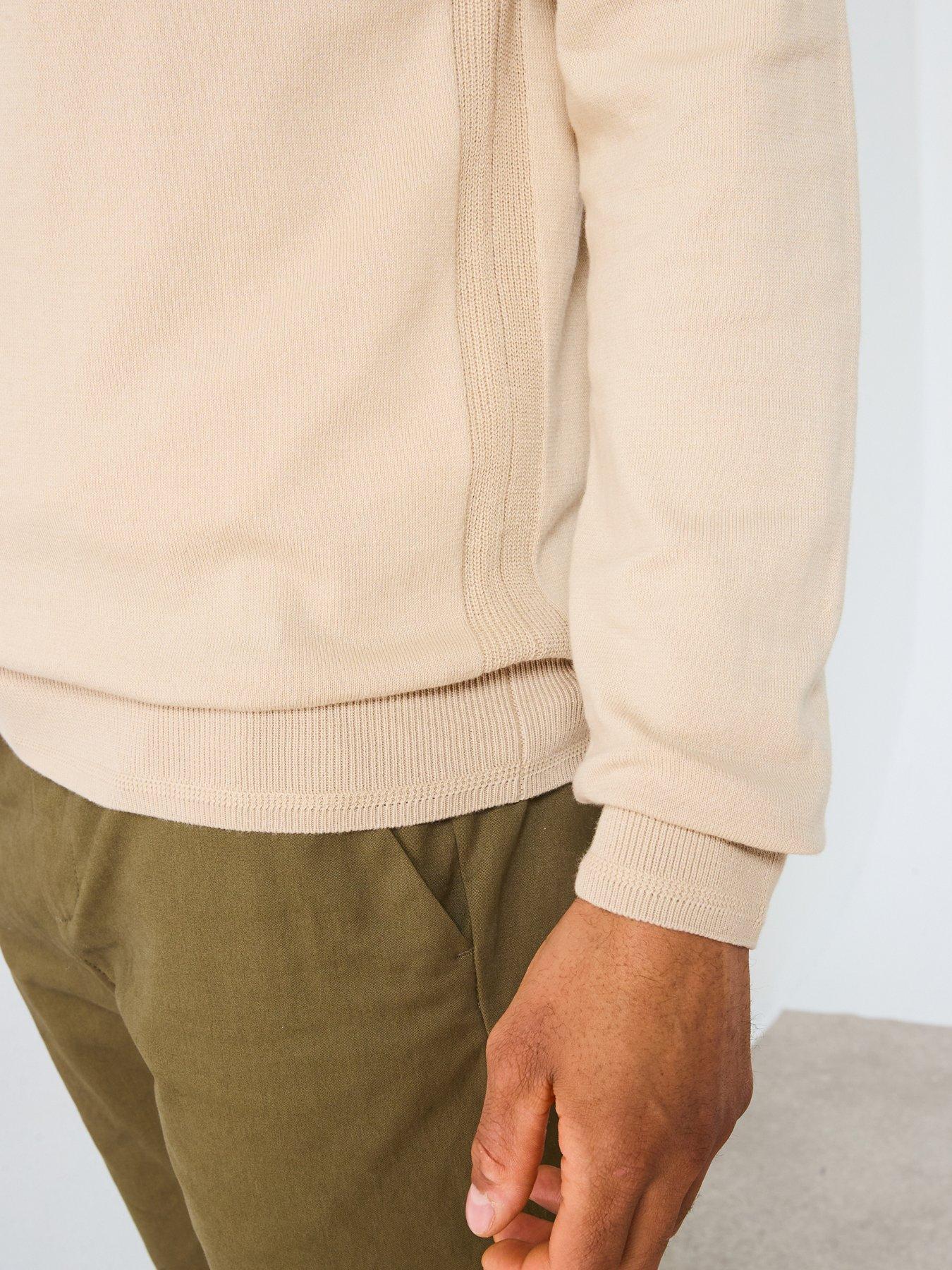 Image 4 of 6 of The Very Collection Cotton Rich Knitted 1/4 Zip Jumper - Stone