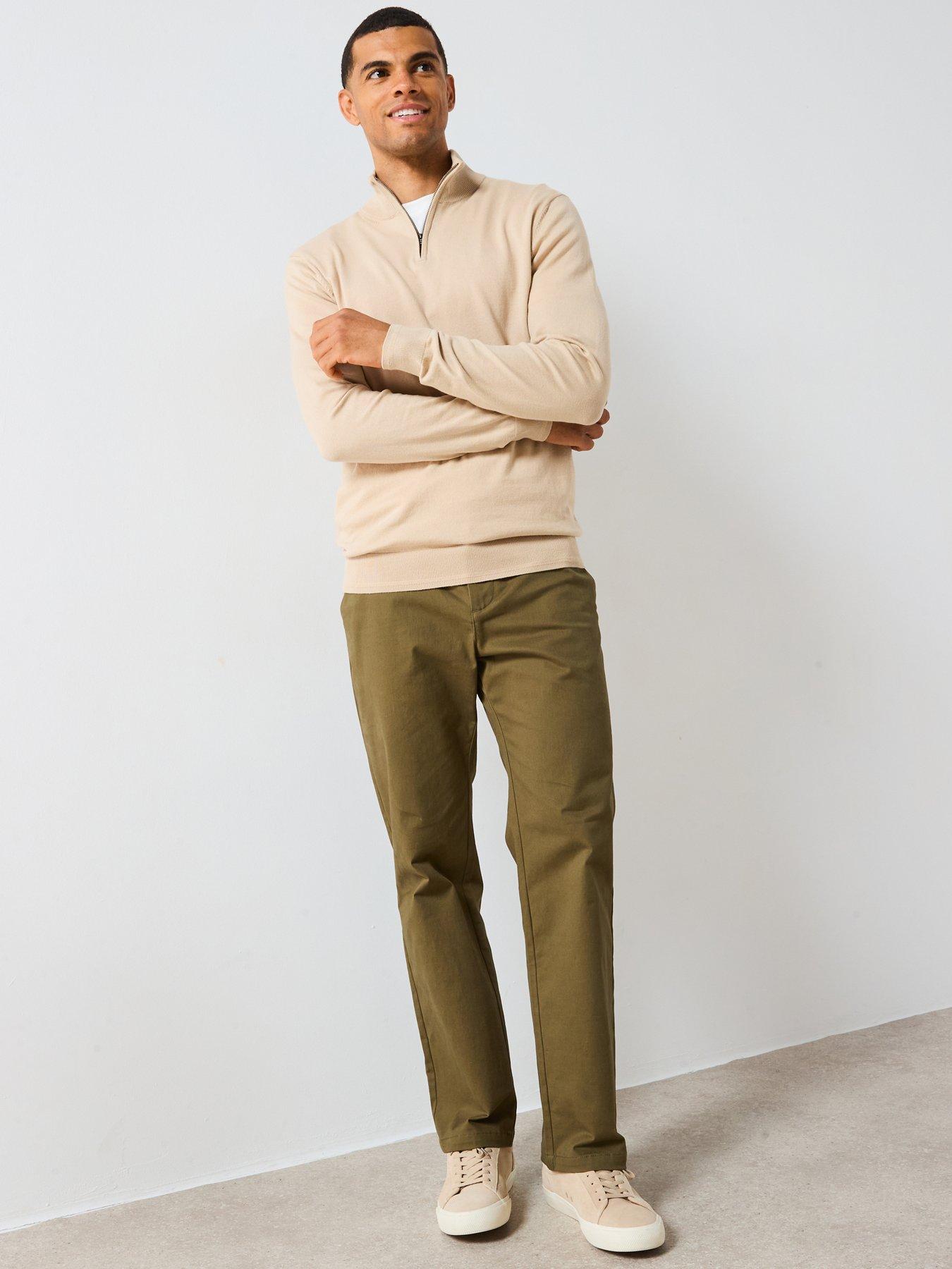 Image 6 of 6 of The Very Collection Cotton Rich Knitted 1/4 Zip Jumper - Stone