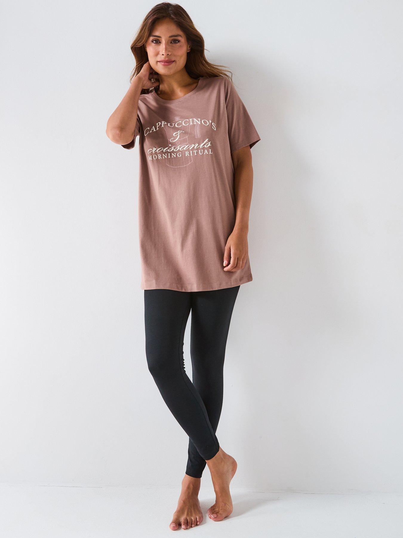 everyday-slogan-longline-t-shirt-with-leggings-pj-set-brownback