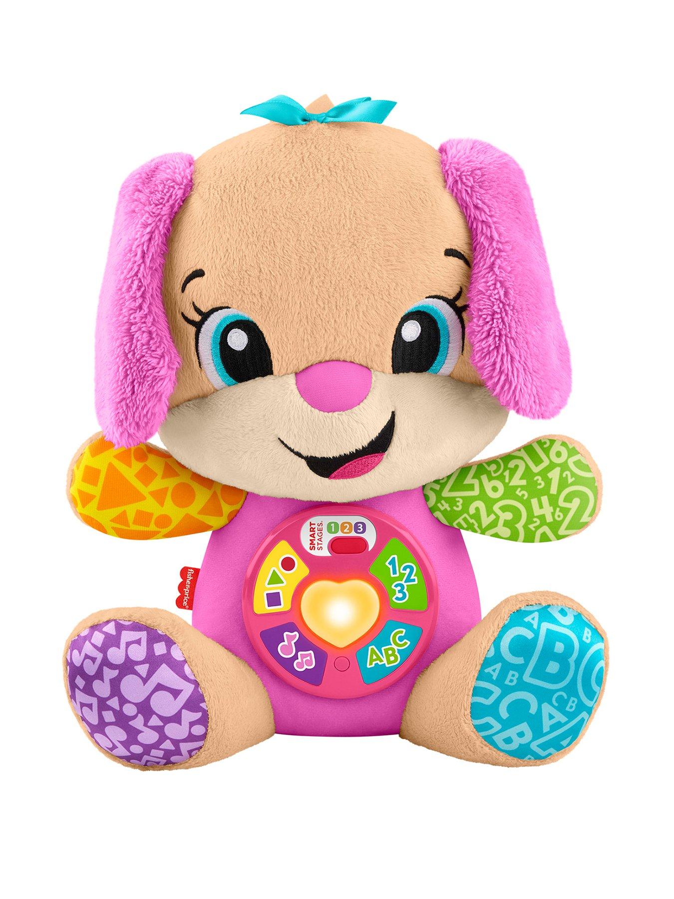 Image 1 of 7 of Fisher-Price Laugh &amp; Learn Smart Stages Sis Pink Plush Baby Musical Learning Toy, Multilanguage Version
