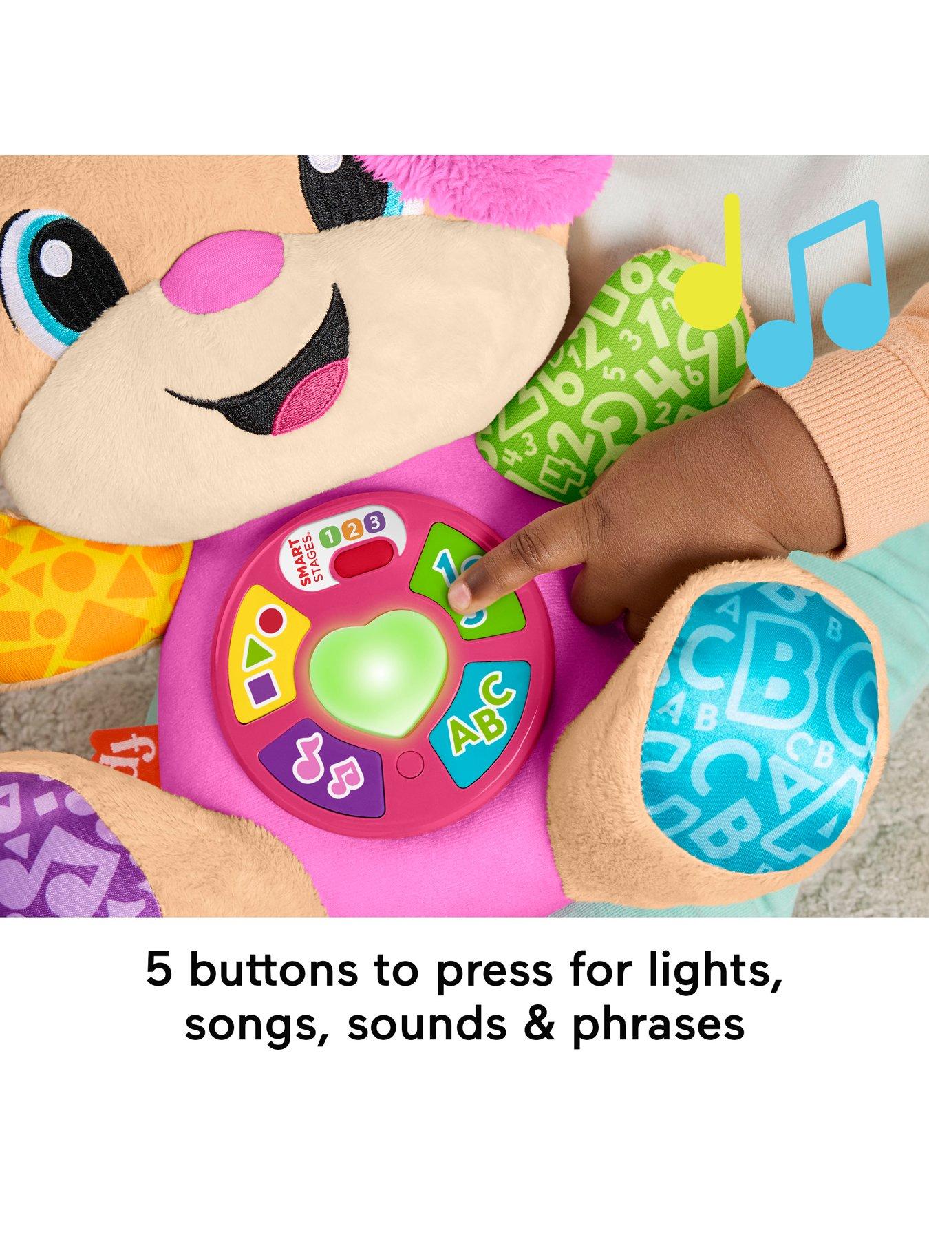 Image 4 of 7 of Fisher-Price Laugh &amp; Learn Smart Stages Sis Pink Plush Baby Musical Learning Toy, Multilanguage Version