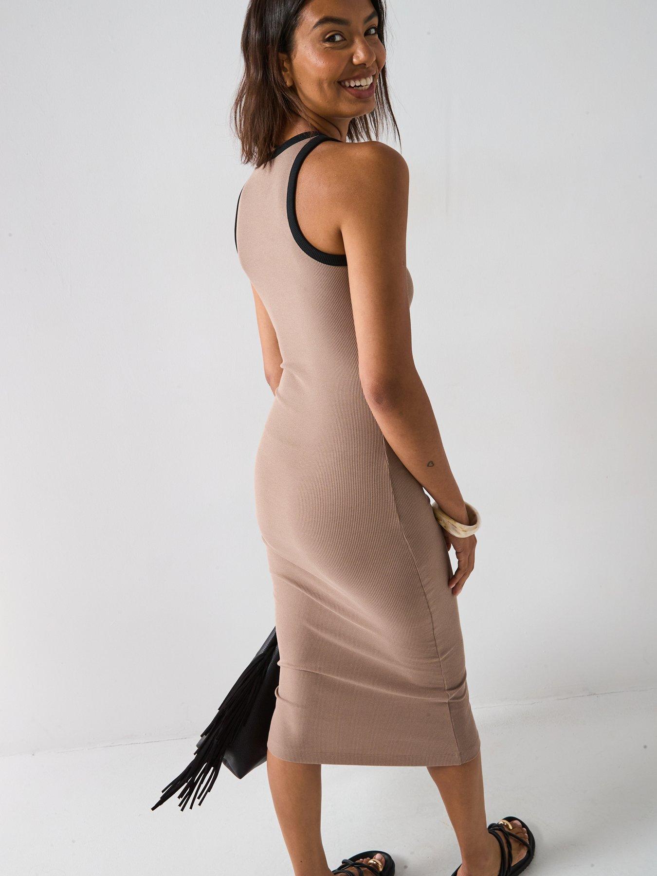v-by-very-ribbed-midaxi-dress-with-contrast-trim-brownstillFront