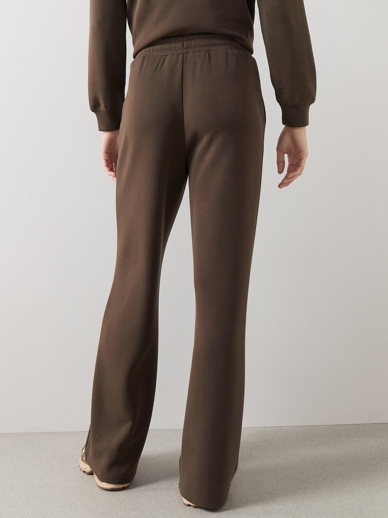 Image 2 of 6 of The Very Collection Modal Mix Wide Leg Joggers - Brown