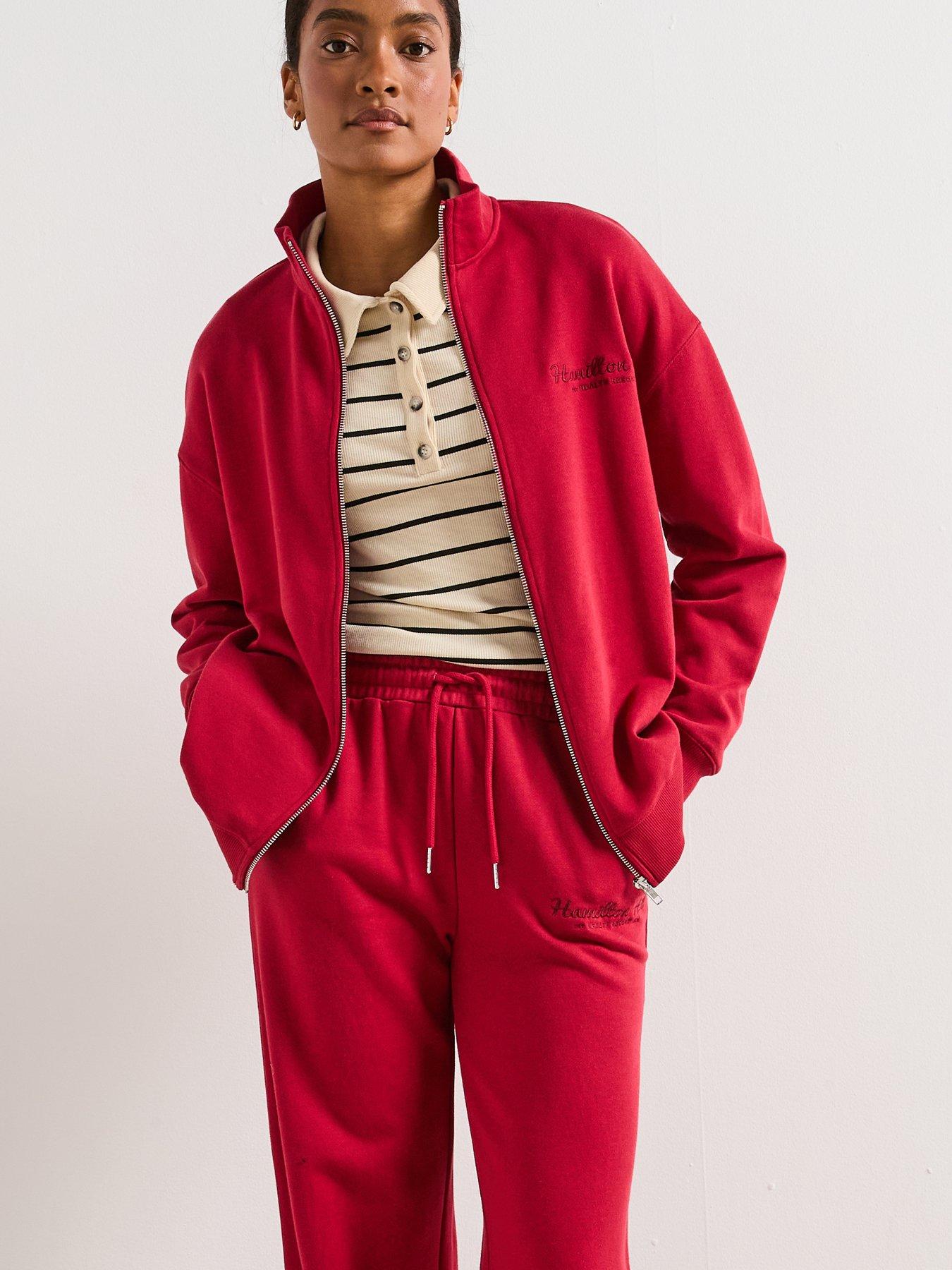 Image 1 of 6 of V by Very Graphic Zip Up Co Ord Jacket - Red
