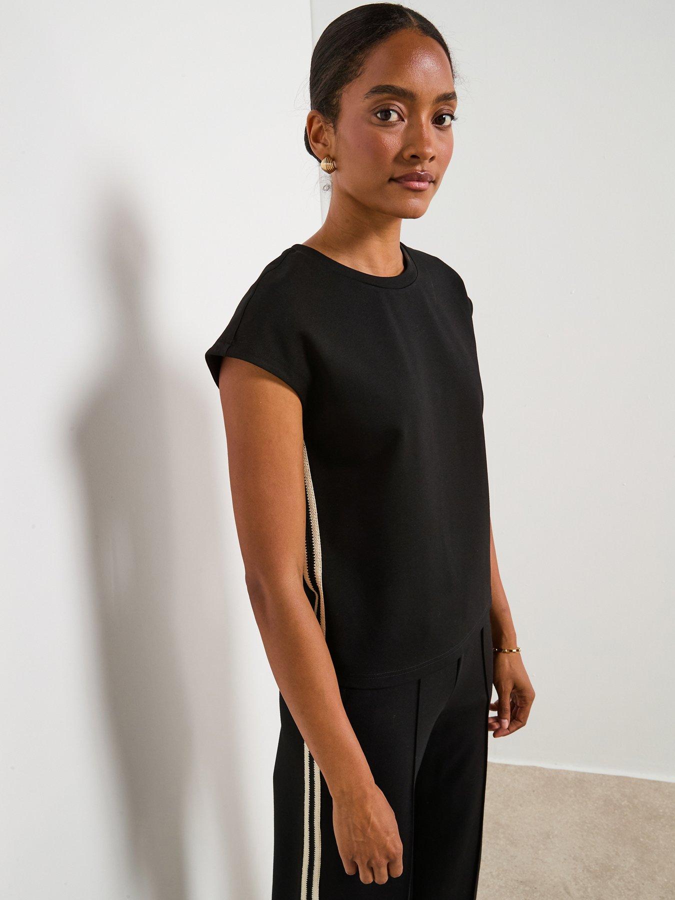 V by Very Tape Side T-Shirt - Black