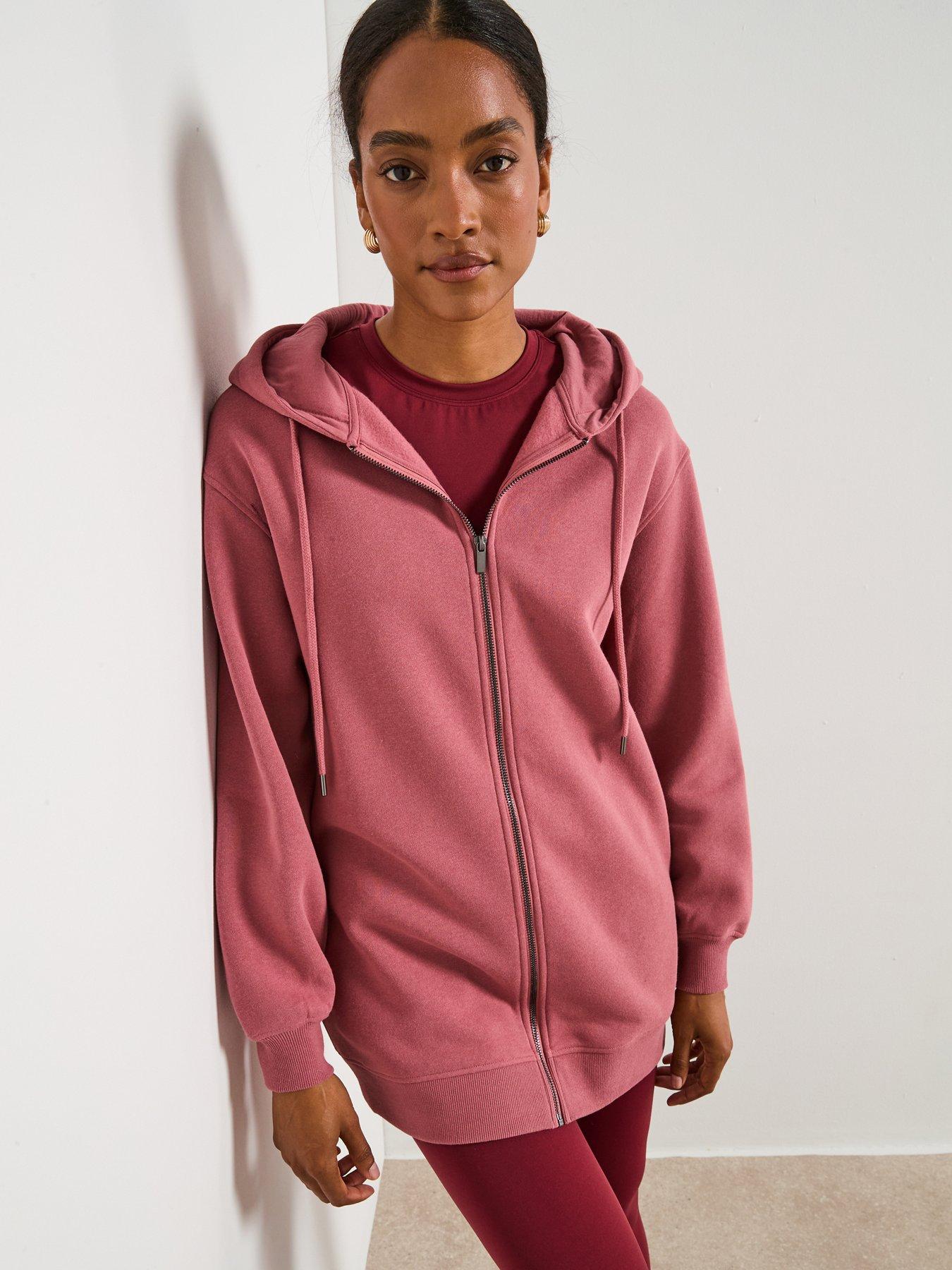 V by Very Longline Zip Hoodie - Pink
