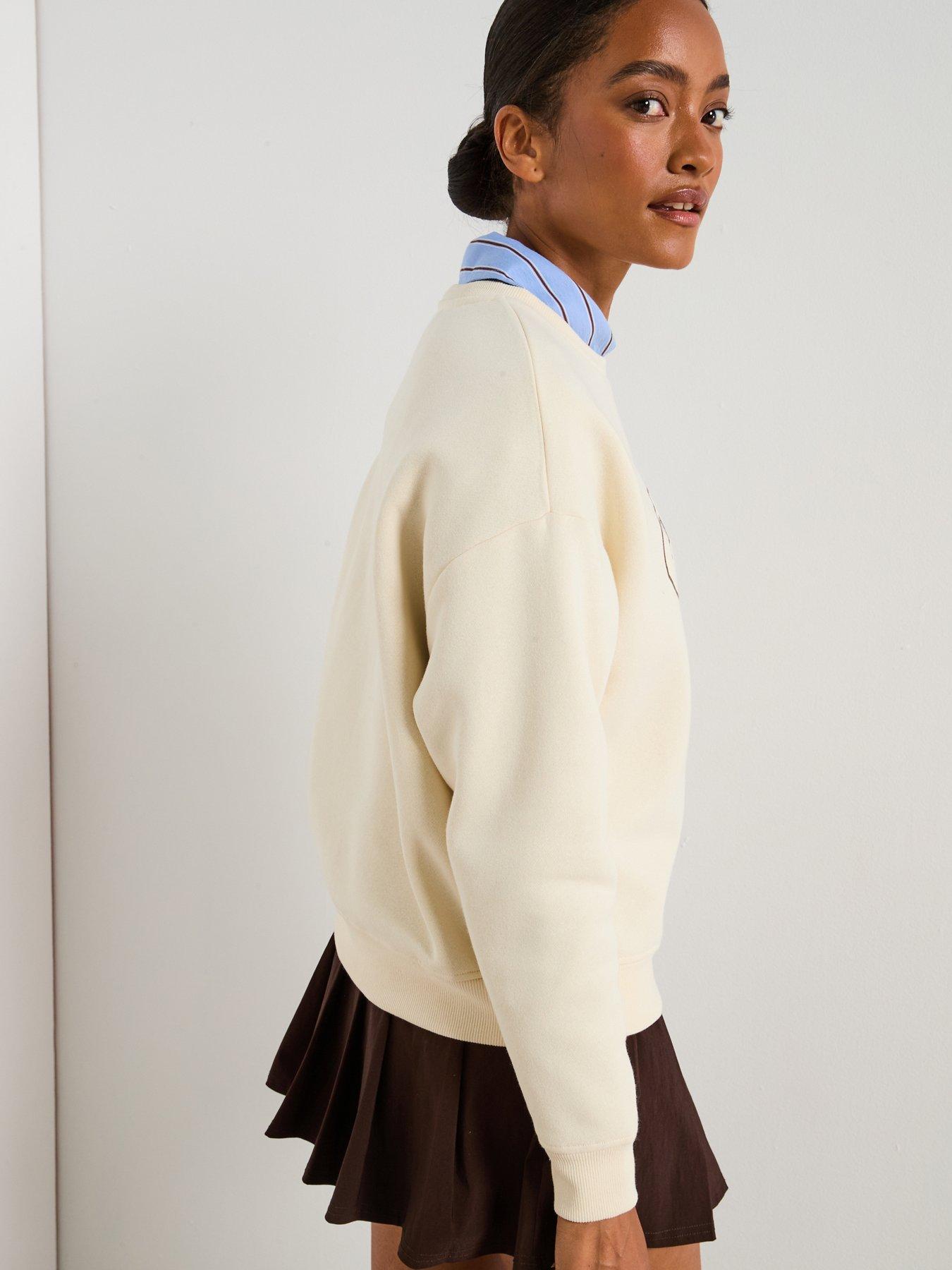 Image 6 of 6 of V by Very Basic Fashion Graphic Sweatshirt - Cream