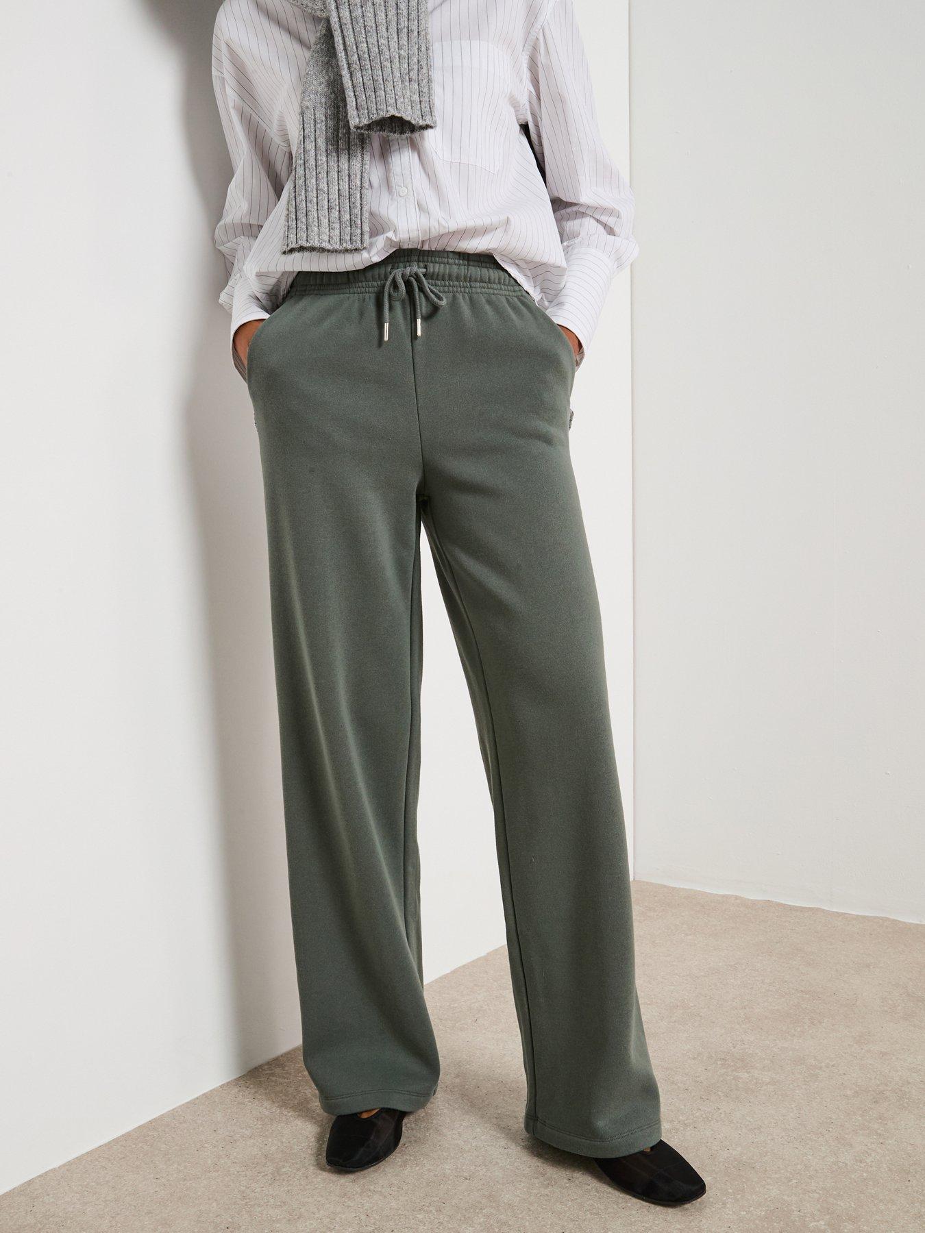 V by Very Wide Leg Joggers - Green