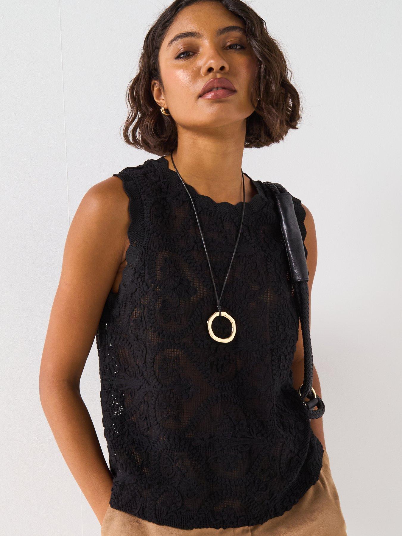 v-by-very-allover-crochet-vest-black