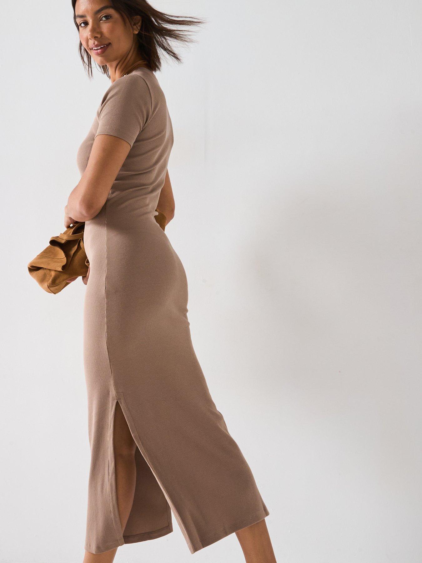 v-by-very-rib-tee-dress-browndetail