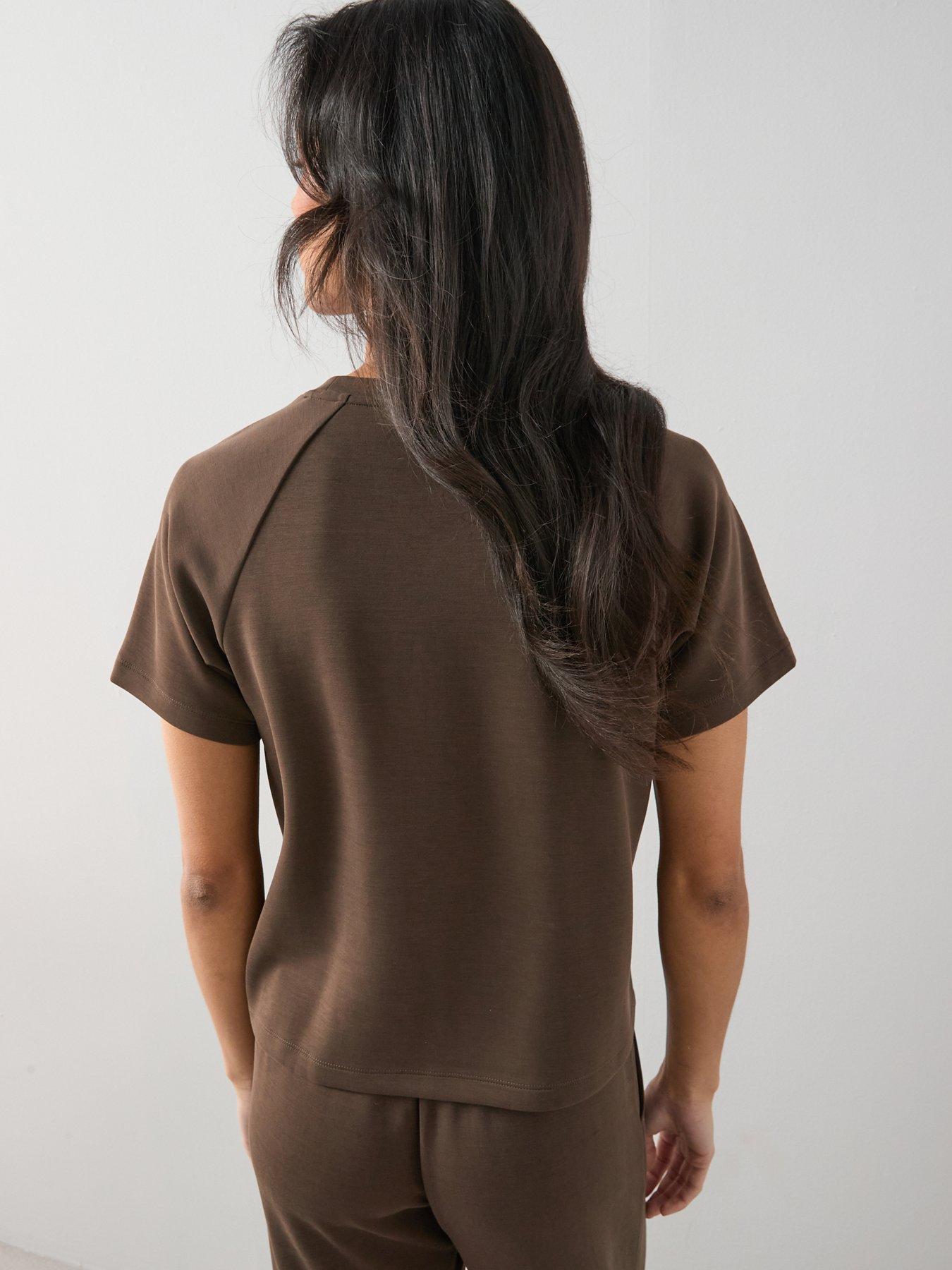 Image 2 of 6 of The Very Collection Modal Mix T-Shirt - Brown
