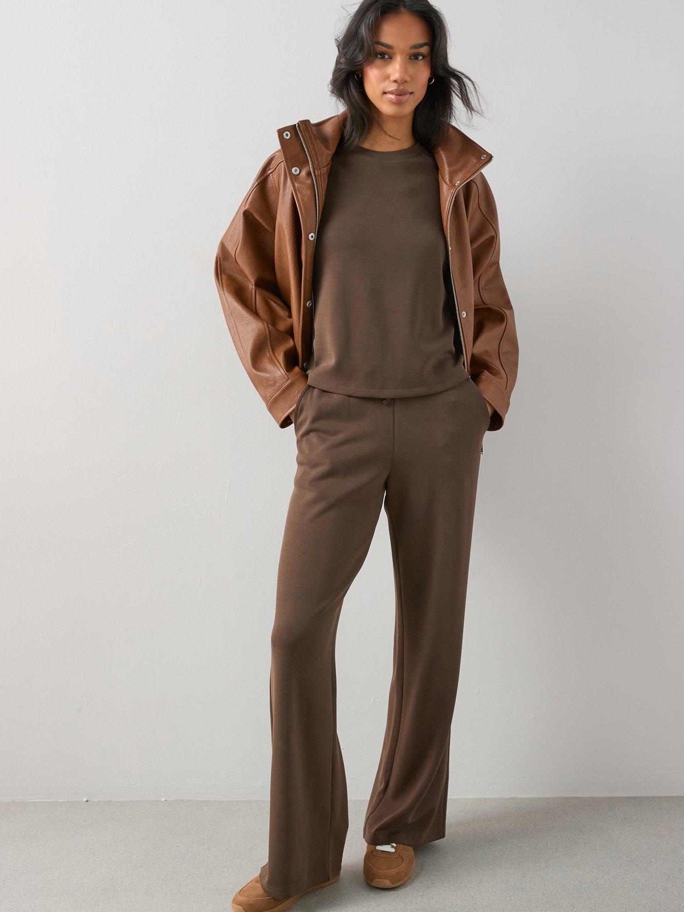 Image 3 of 6 of The Very Collection Modal Mix T-Shirt - Brown