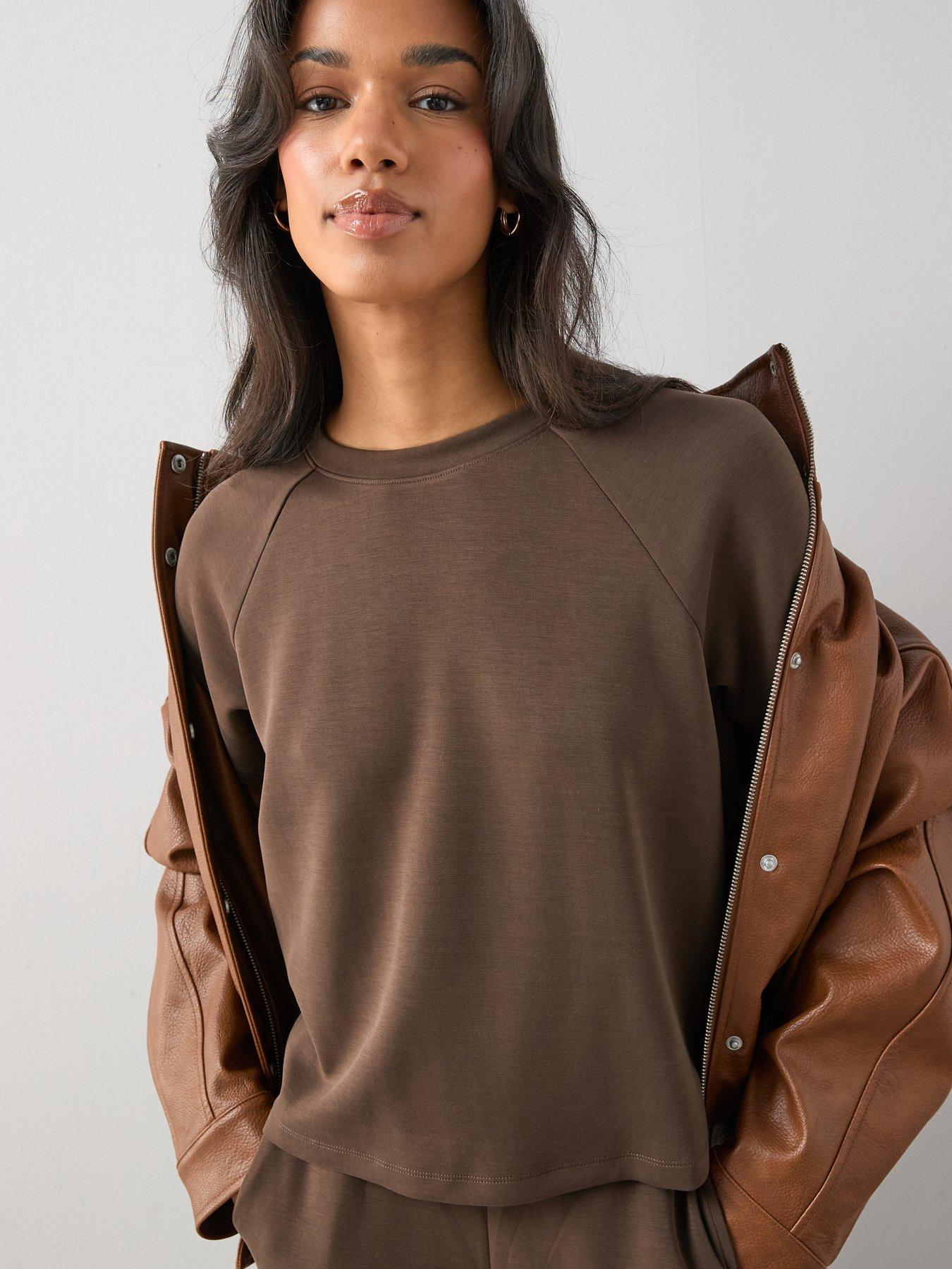 the-very-collection-modal-mix-t-shirt-brownoutfit