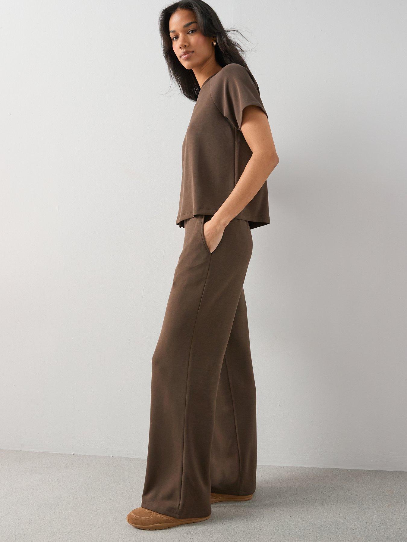 Image 5 of 6 of The Very Collection Modal Mix T-Shirt - Brown