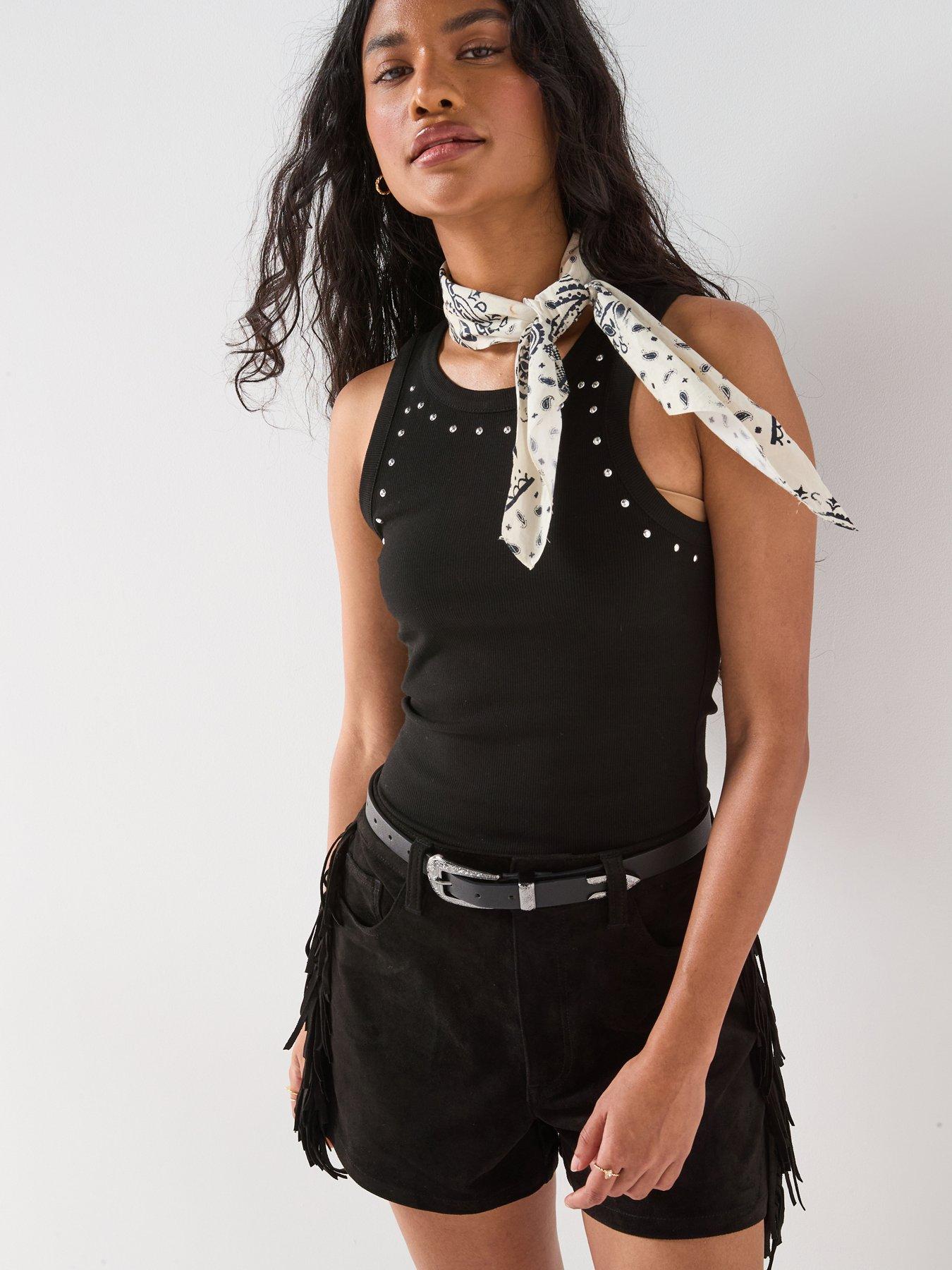 V by Very Stud Vest - Black