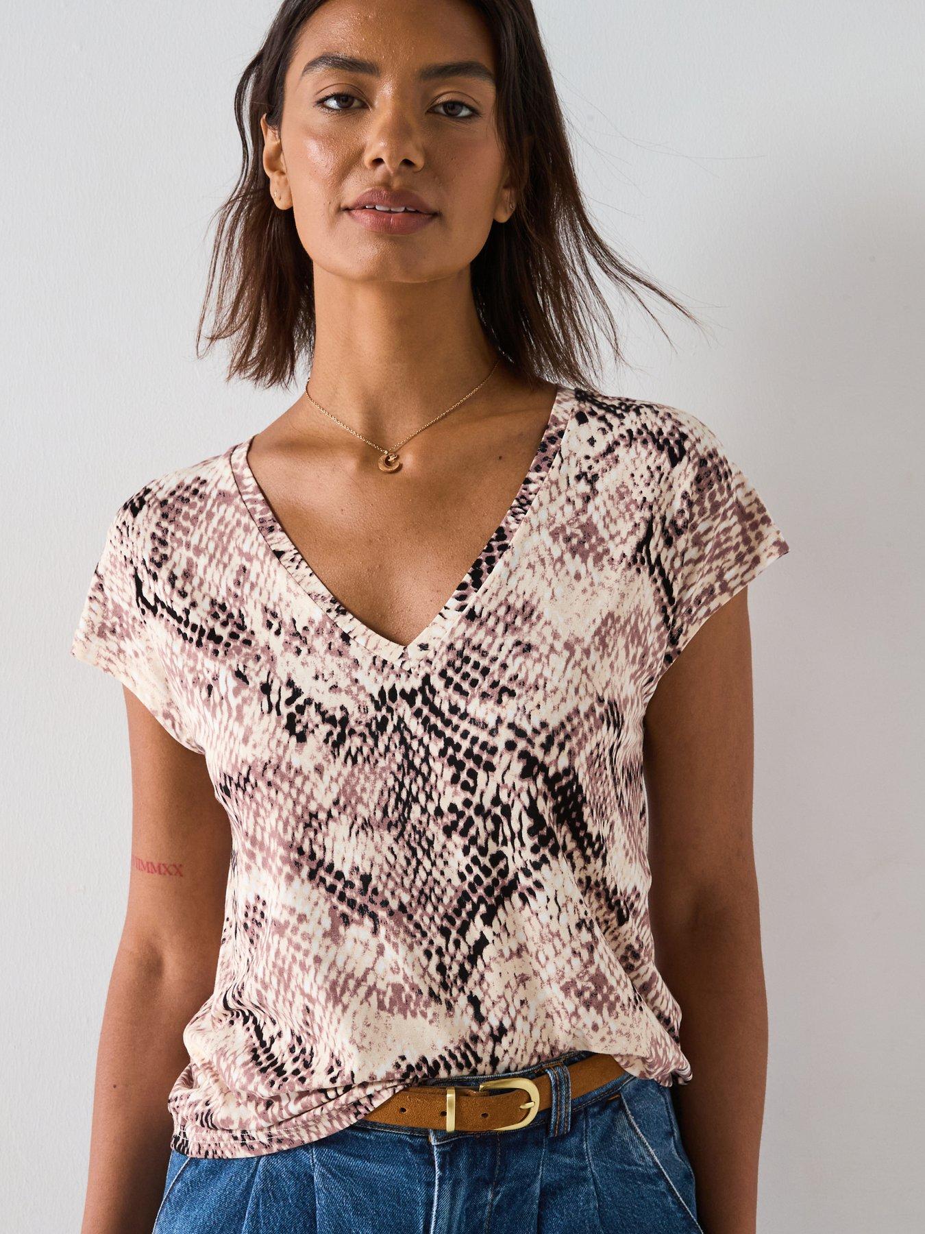 undefined V Neck Tee - Print