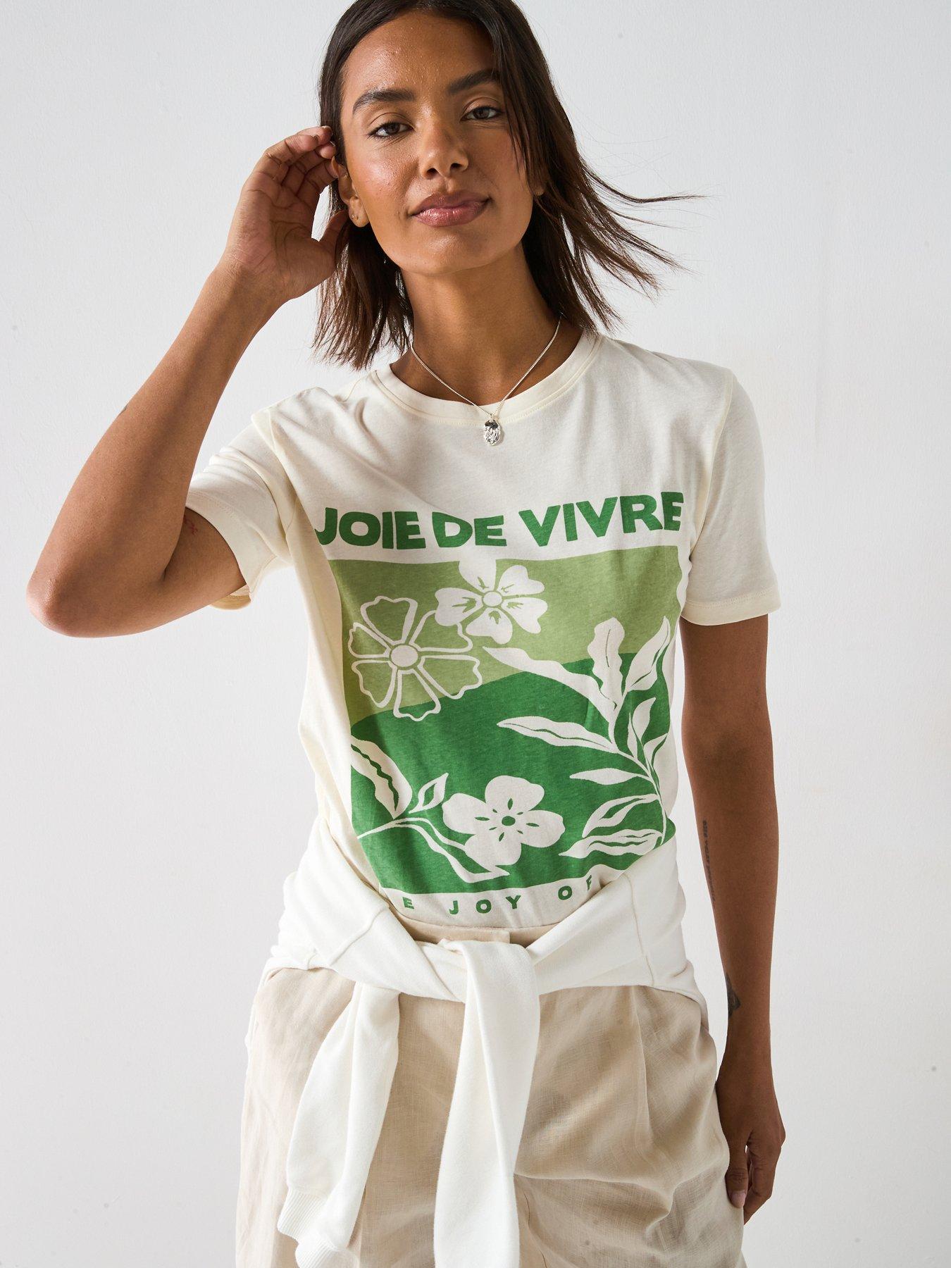 V by Very Crew Graphic T-Shirt - White